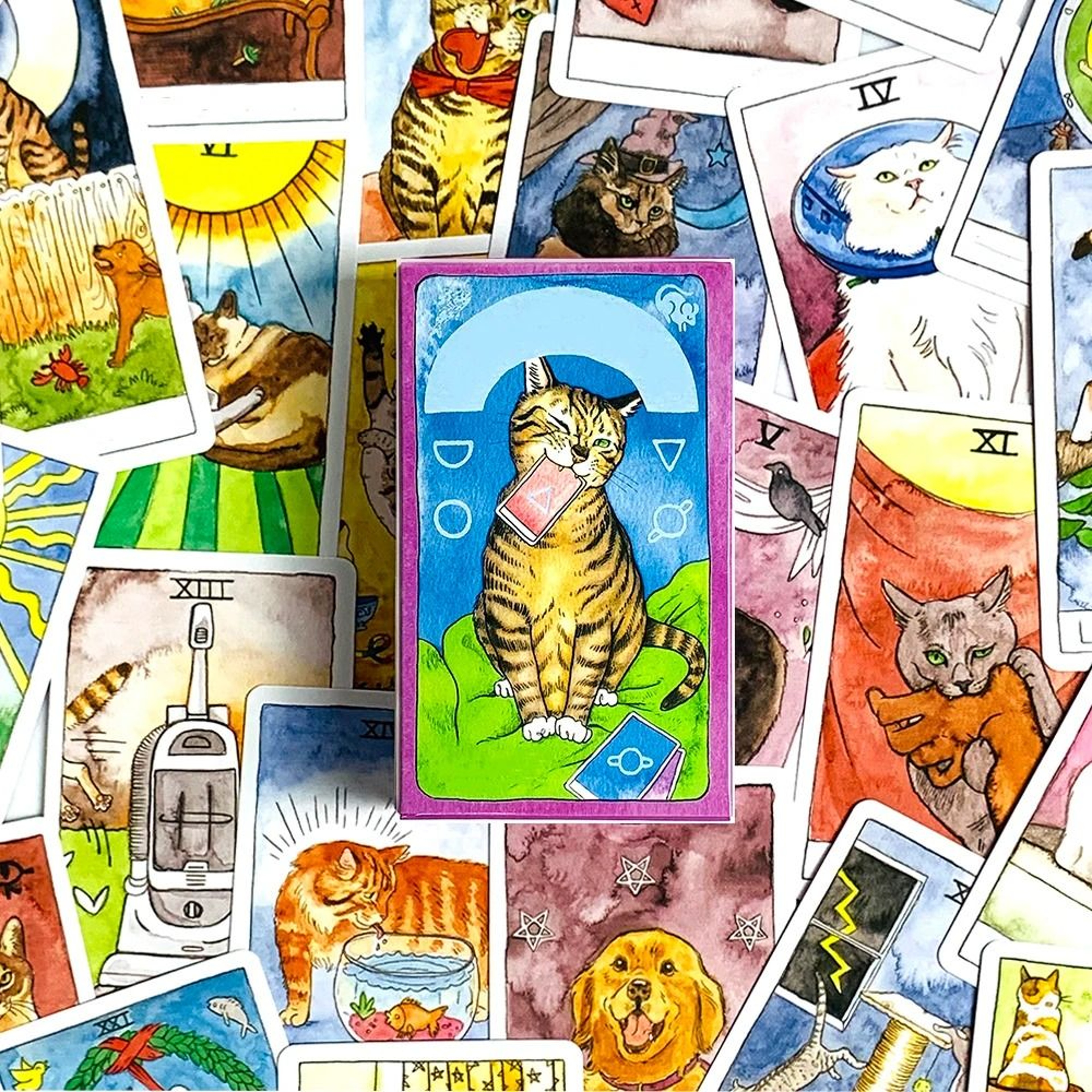 78PCS Cute Cat Tarot Deck  English Edition Divination Oracle Cards For Gifts  Board Games 2