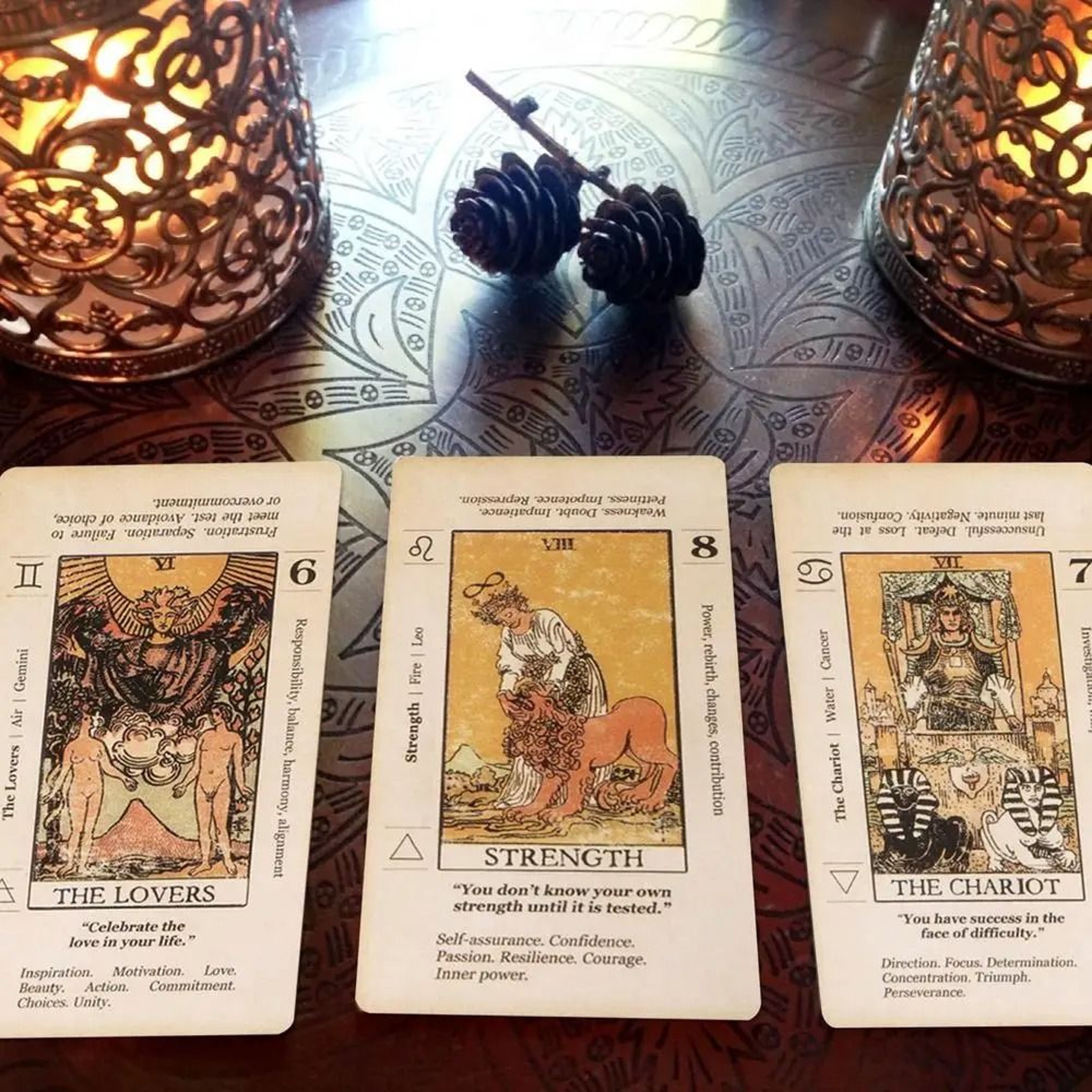 Beginner Tarot Deck With Keywords  Meanings  Antiqued Learning Tarot 78Card Set 2