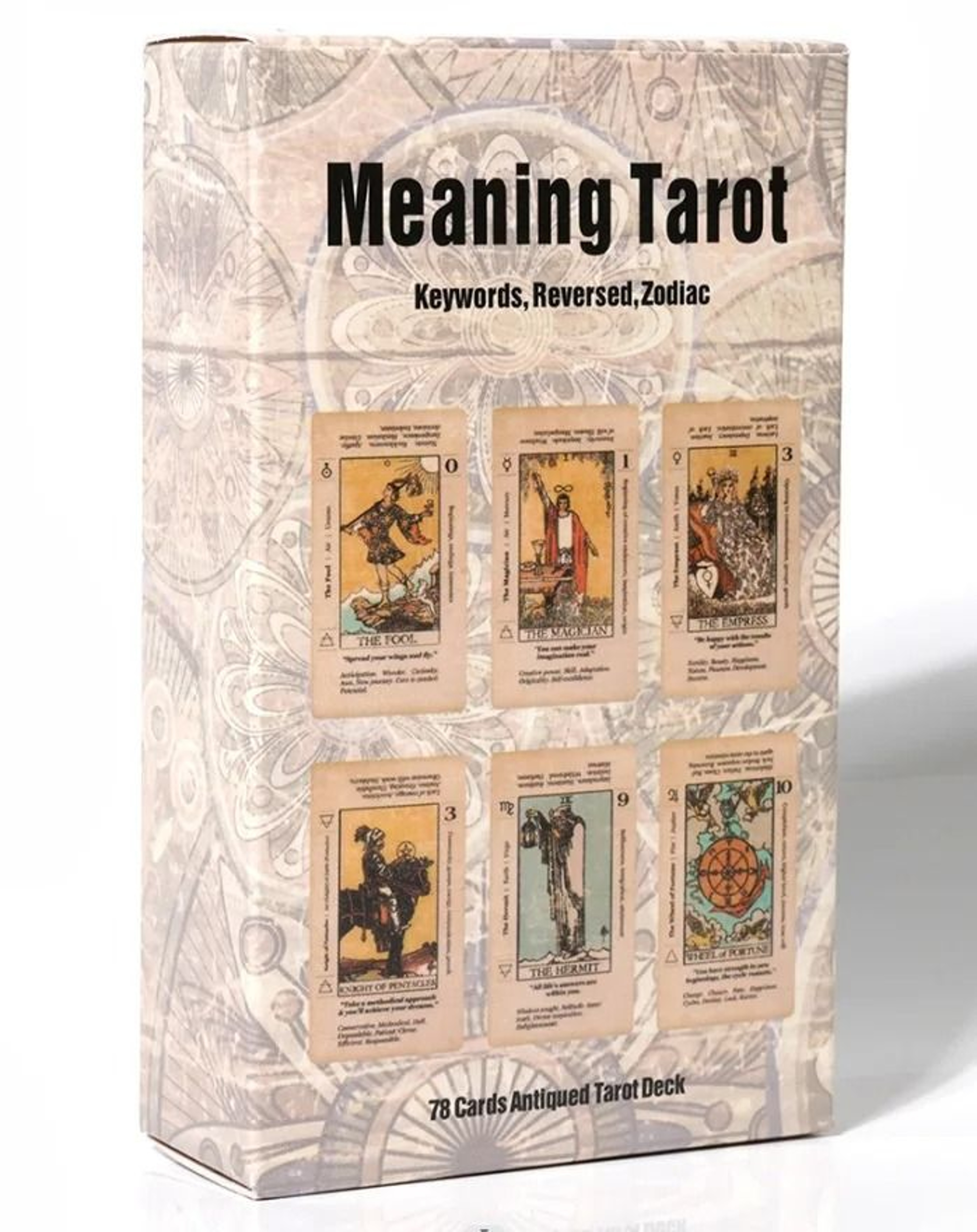 Beginner Tarot Deck With Keywords  Meanings  Antiqued Learning Tarot 78Card Set 6