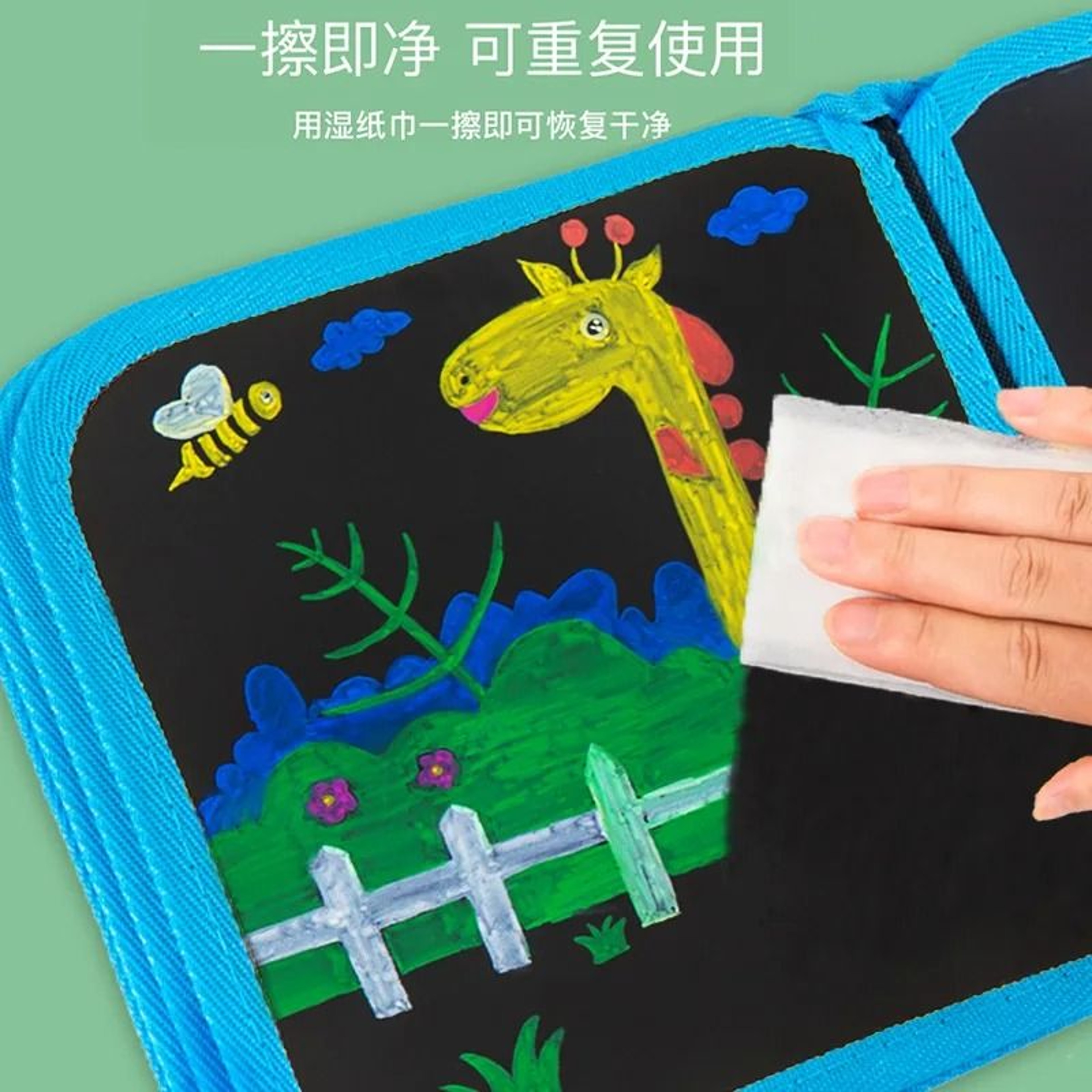 Cute Erasable Portable Graffiti Book  Reusable Cartoon Doodle Writing  Painting Set 1