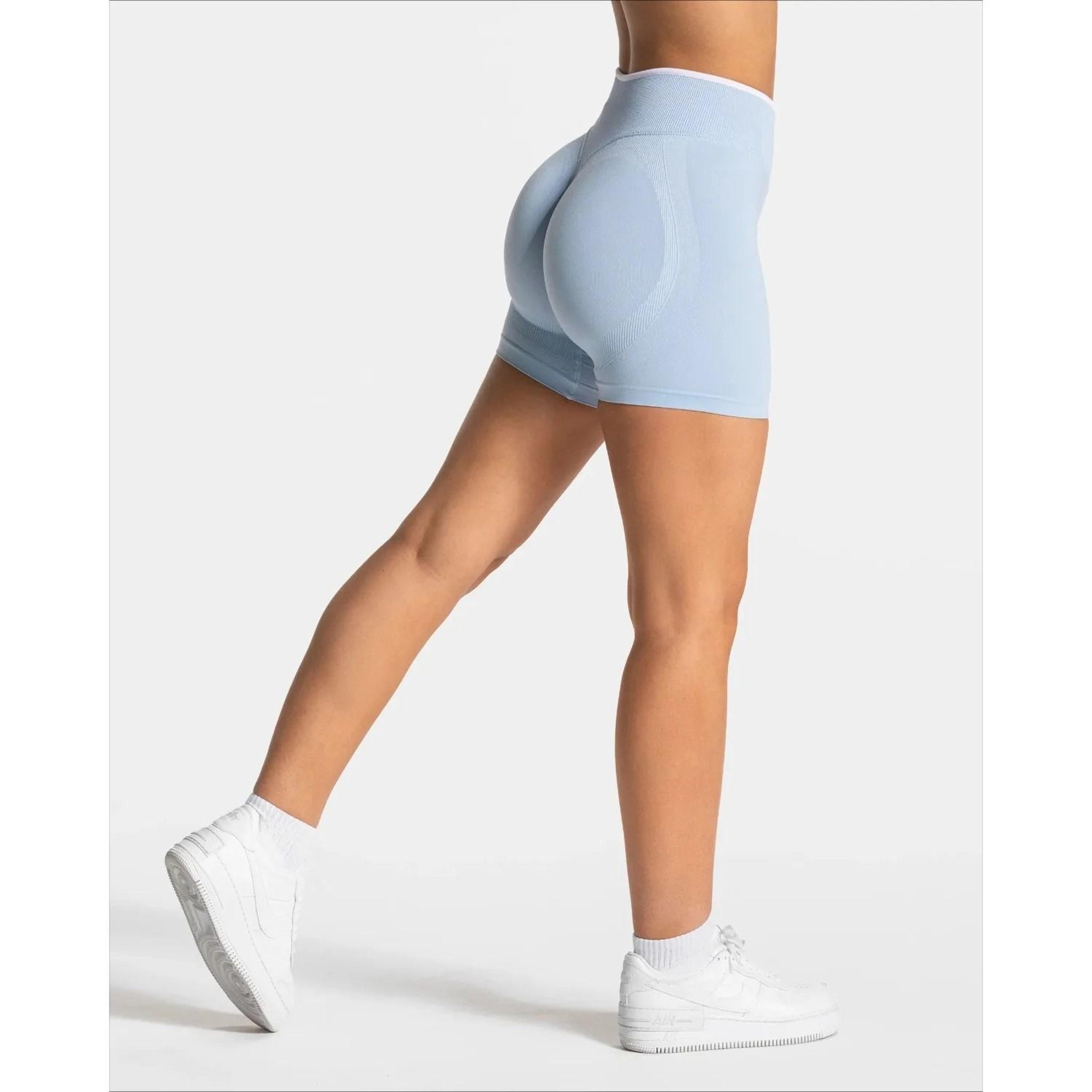 Womens Seamless HighWaist Gym Shorts  Solid Color HipLifting Yoga  Running Performance System 1
