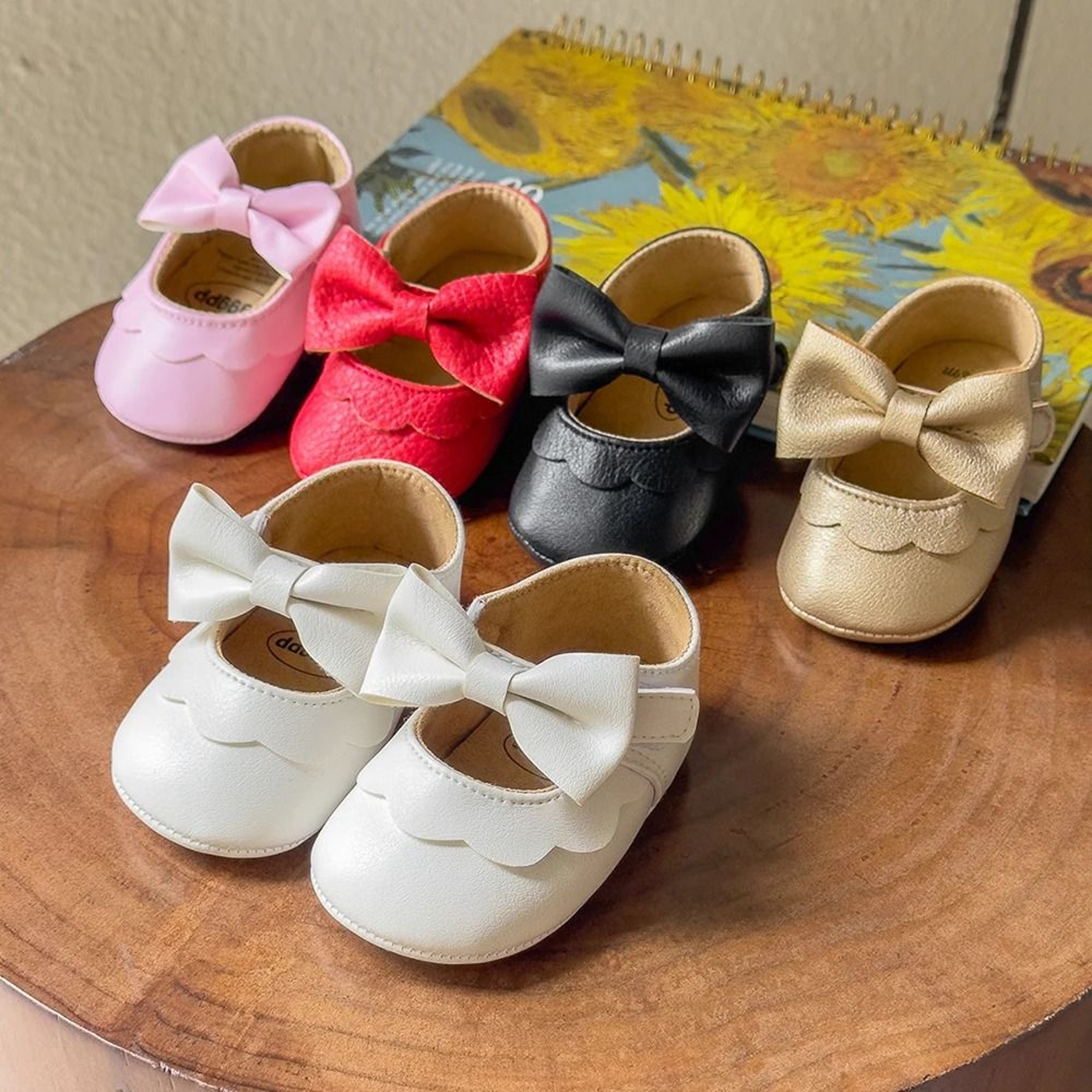 Baby Casual Mary Janes  Newborn Bowknot NonSlip SoftSole PU First Walkers 1