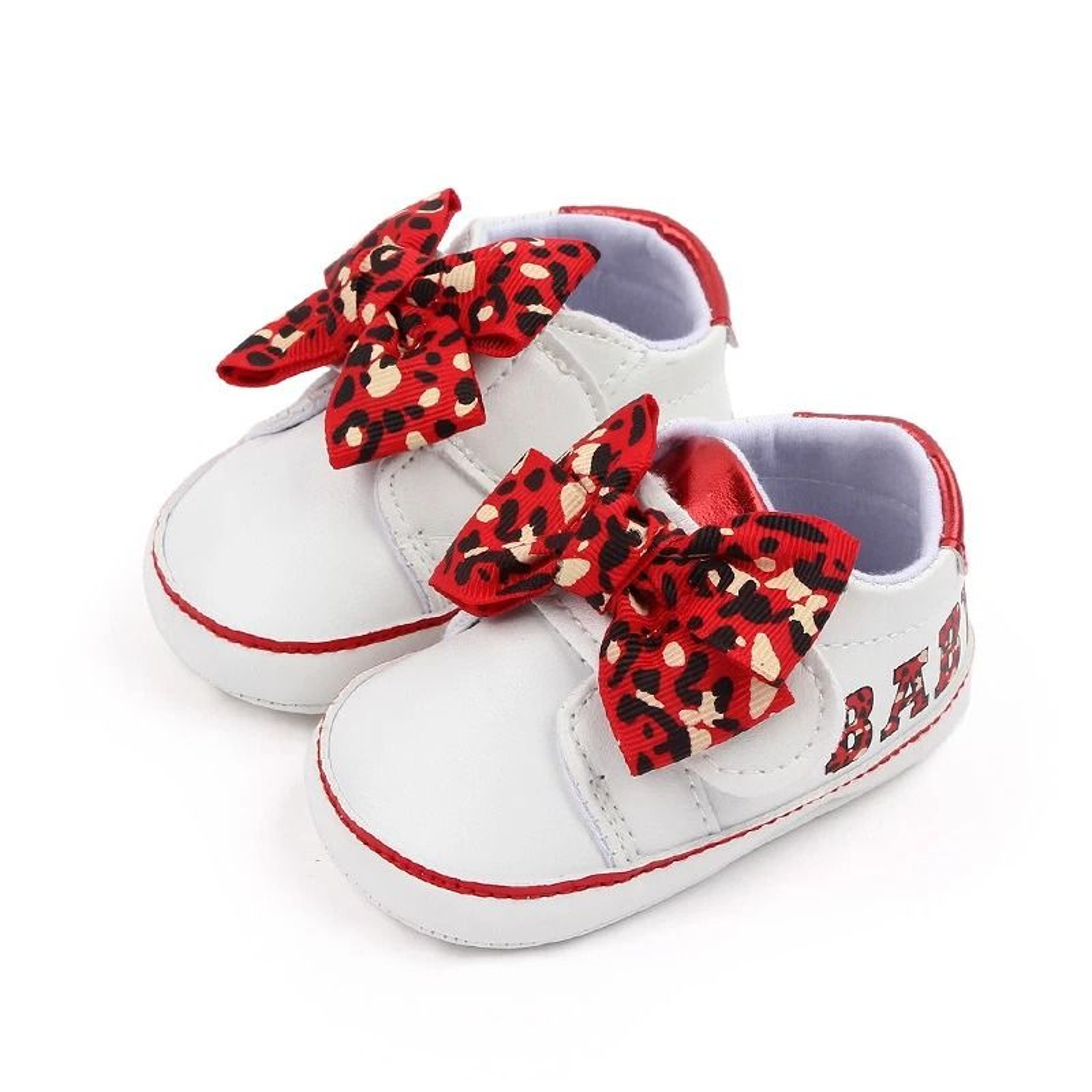 Citgeett Autumn Infant Sneakers  Baby Girl Leopard Print Bow  Letter First Walking System 3