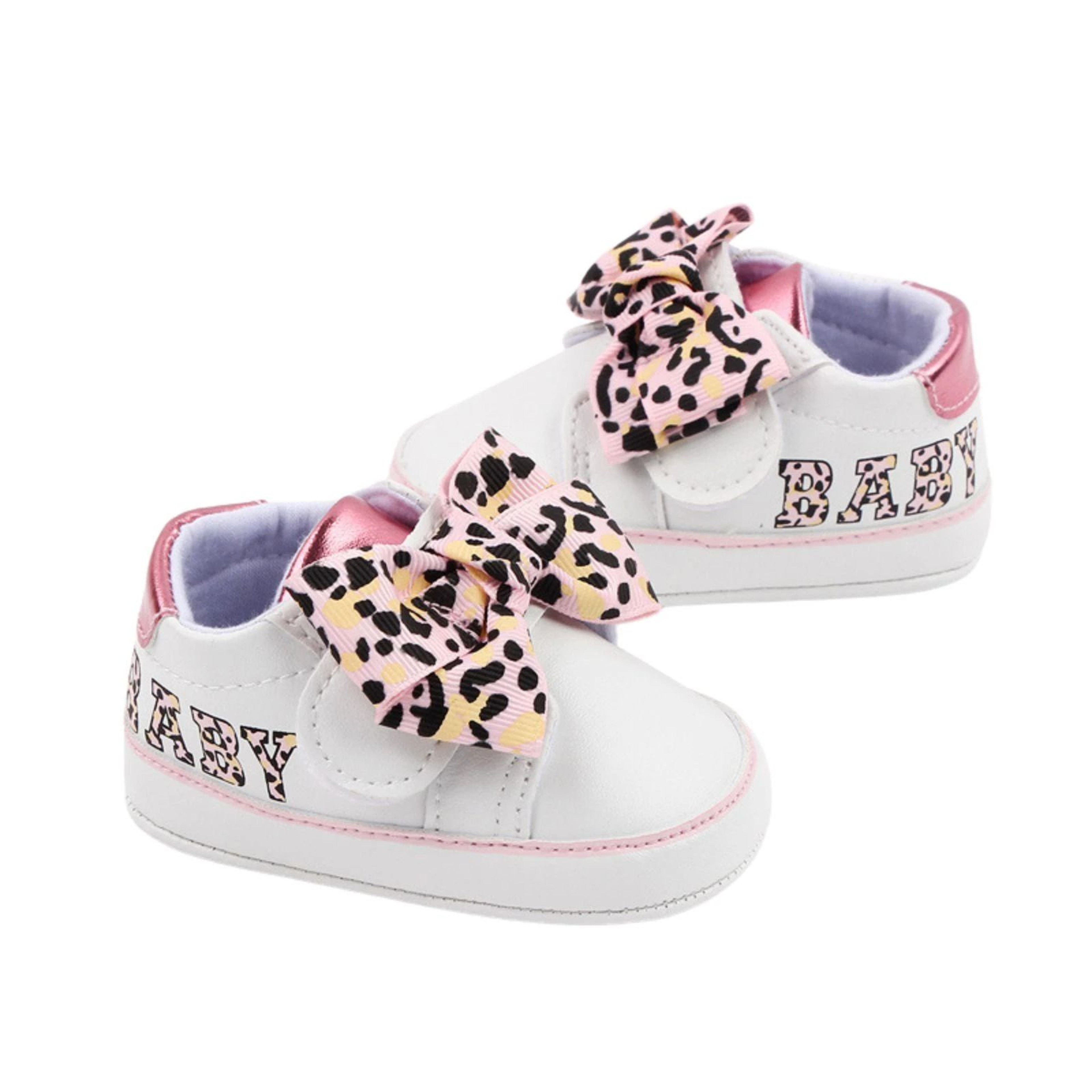 Citgeett Autumn Infant Sneakers  Baby Girl Leopard Print Bow  Letter First Walking System 7