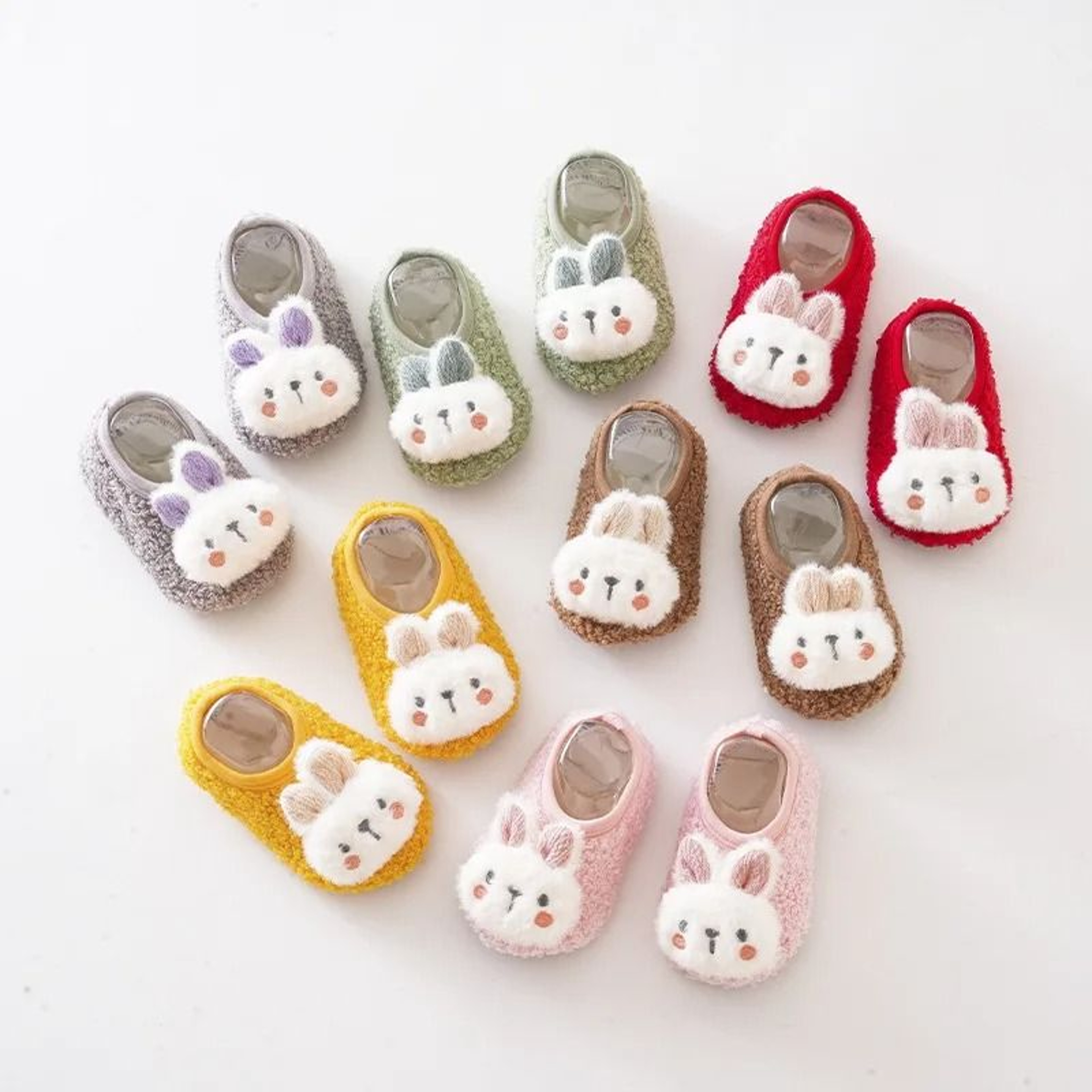 Cartoon Rabbit Baby Floor Socks  Premium Plush NonSlip Toddler Indoor Home Slipper System 1