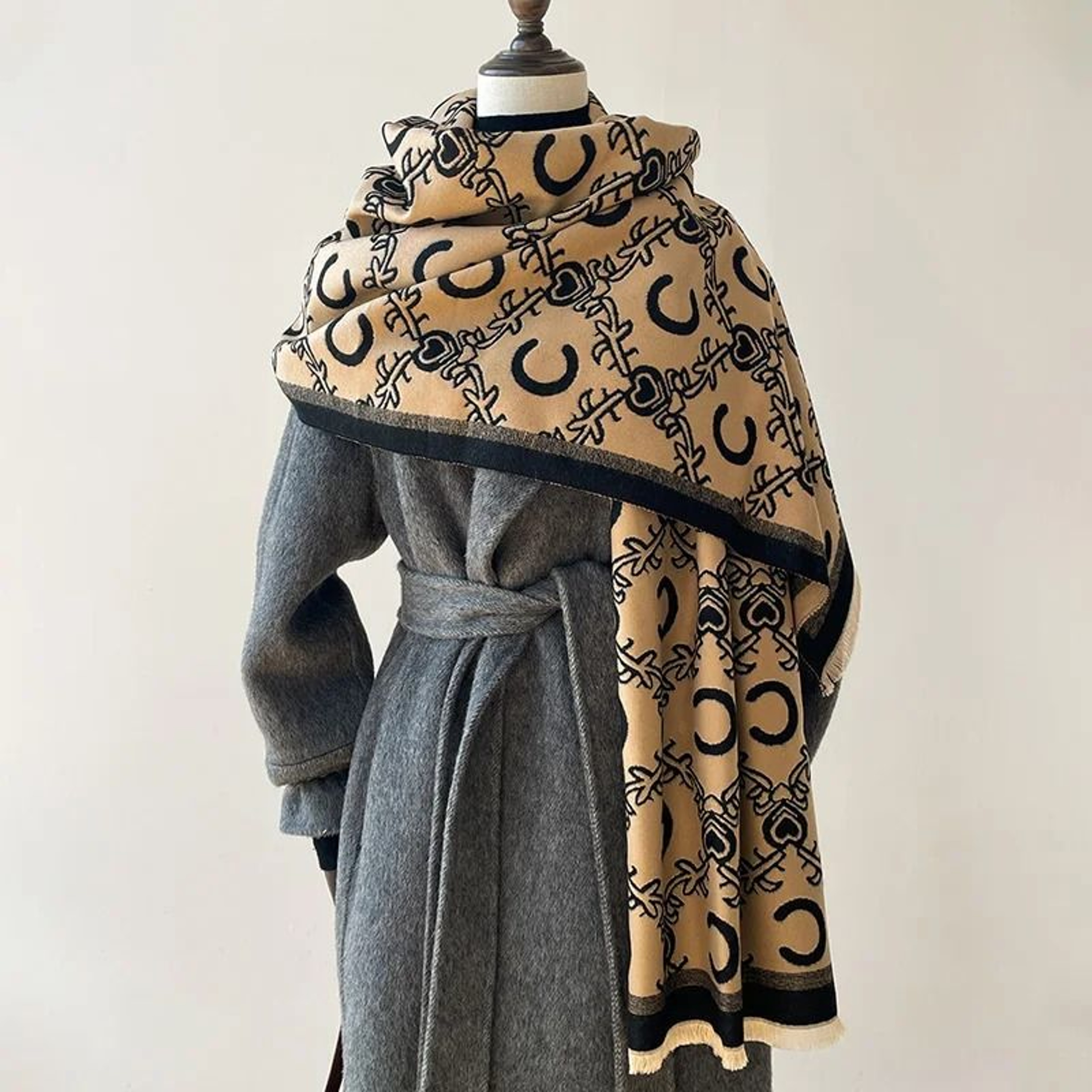 2024 Luxury Paisley Cashmere Shawl  Premium Winter Neckerchief  Thick Blanket Poncho System 6