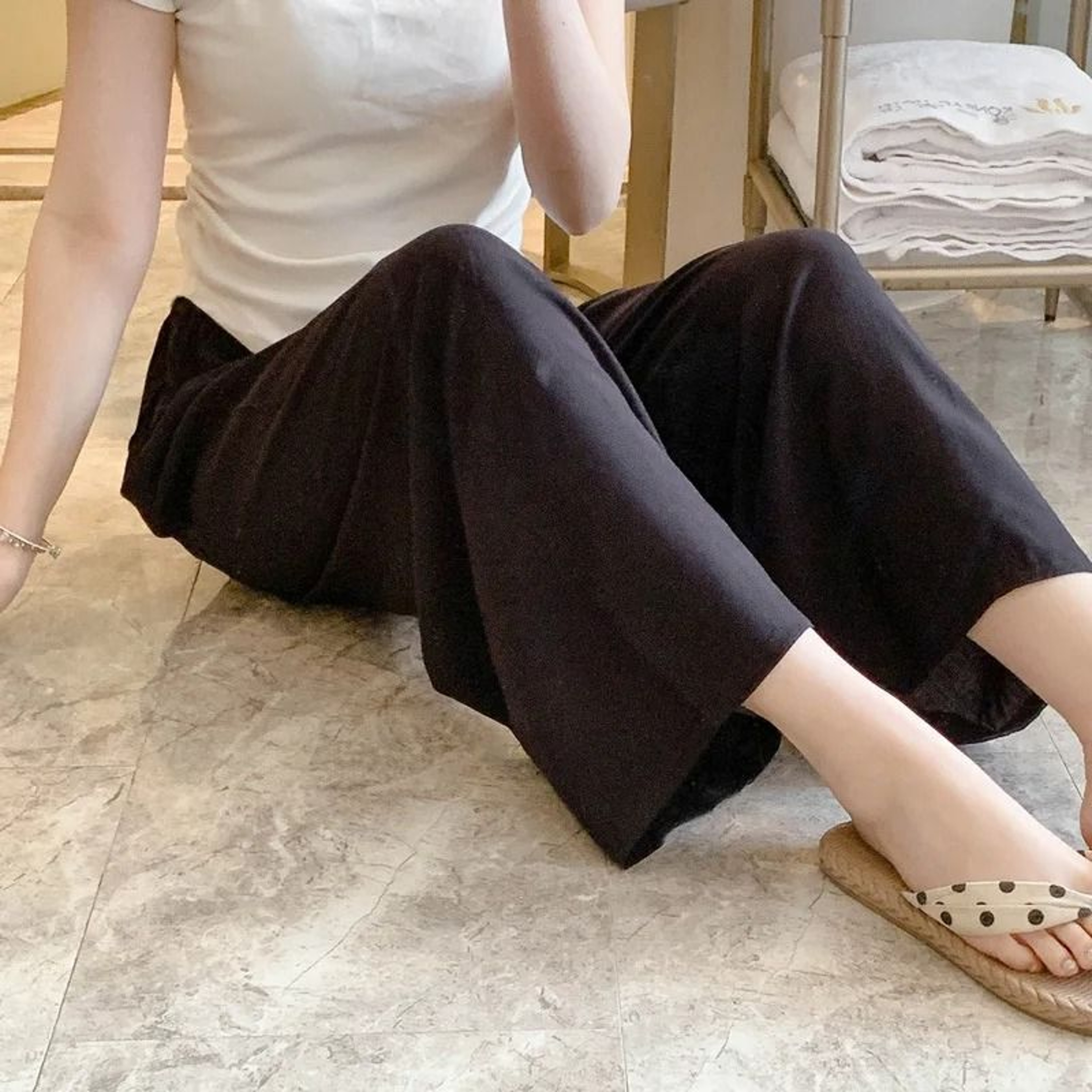 Womens Floral Viscose WideLeg Pants  AntiMosquito Drape  Loose Straight Pajama System 24