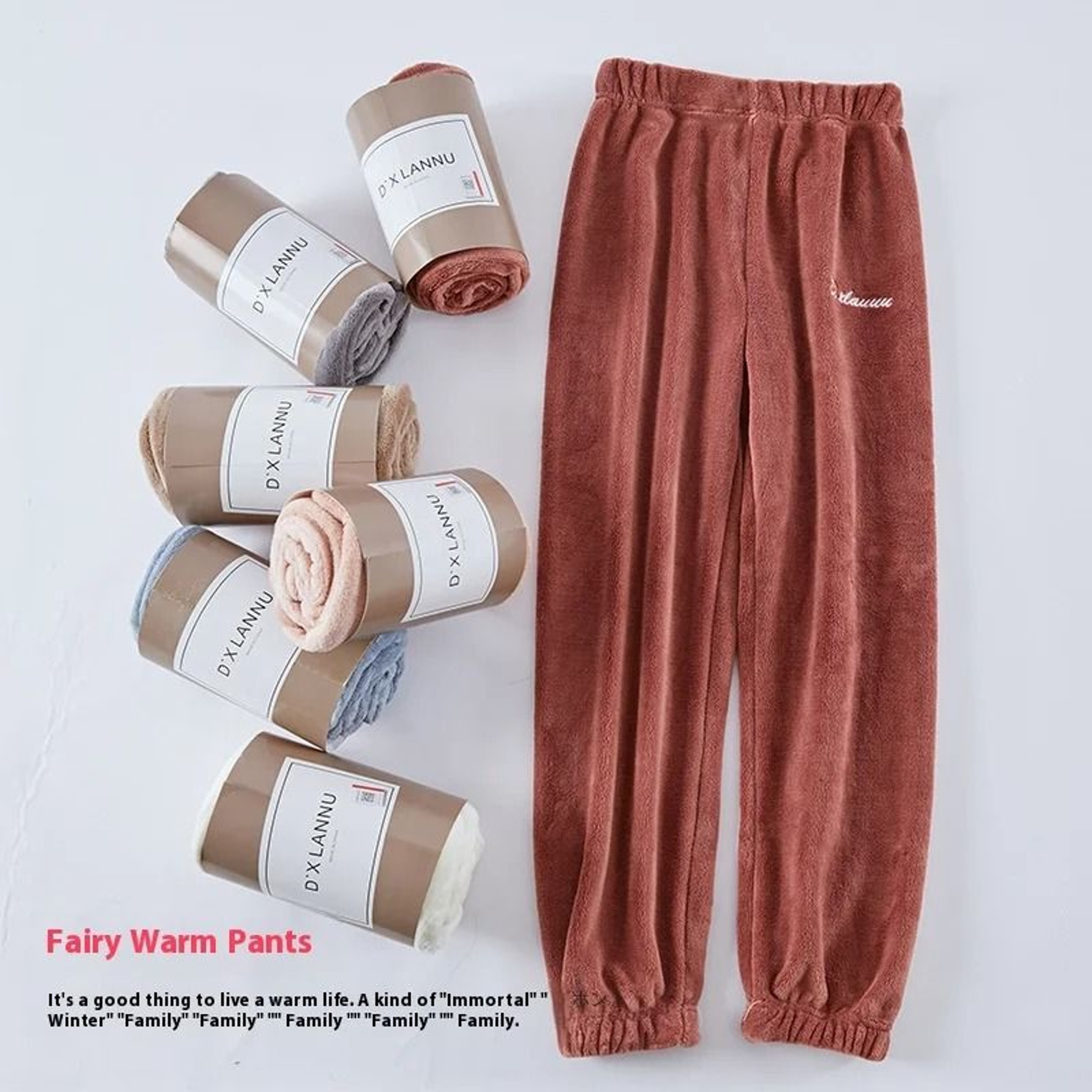 Womens Thickened Coral Fleece Pajama Pants  Winter Warm Fairy Homewear  Student Thermal Sleepwear S 0