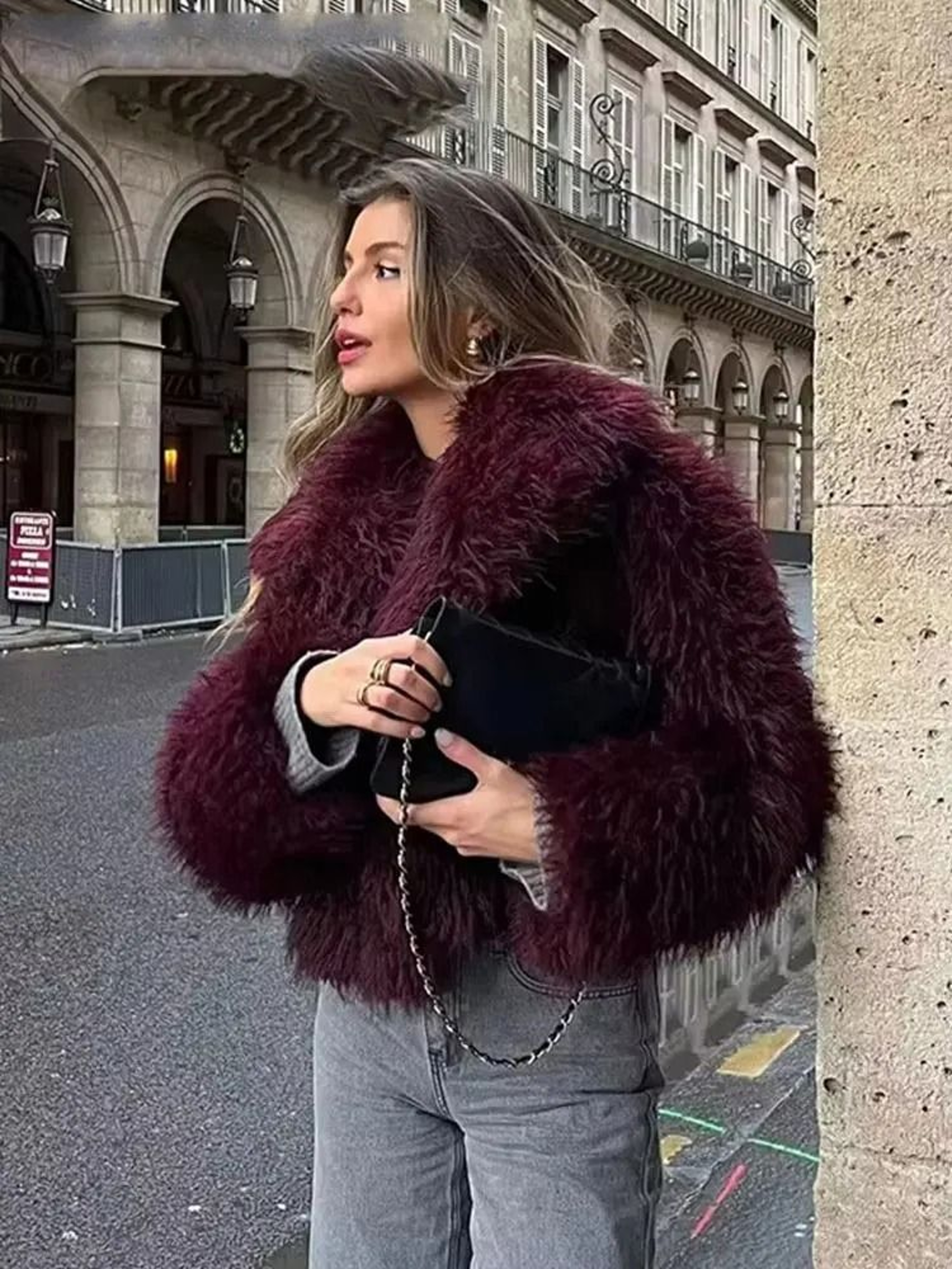HH Elegant Faux Fur Outerwear System  Premium HighStreet Fluffy Lapel Jacket  Thermal Fashion Infra 1