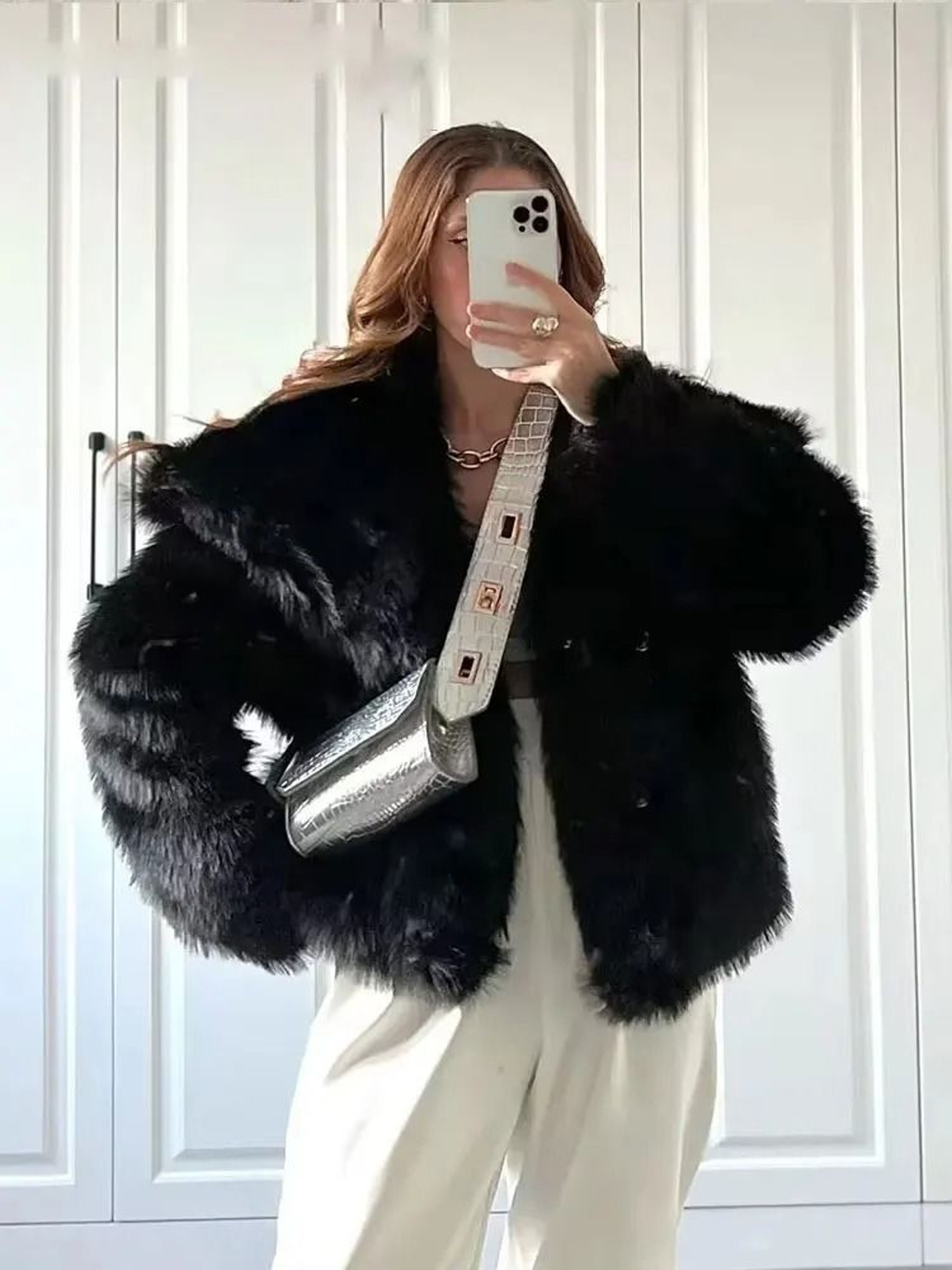 HH Elegant Faux Fur Outerwear System  Premium HighStreet Fluffy Lapel Jacket  Thermal Fashion Infra 2