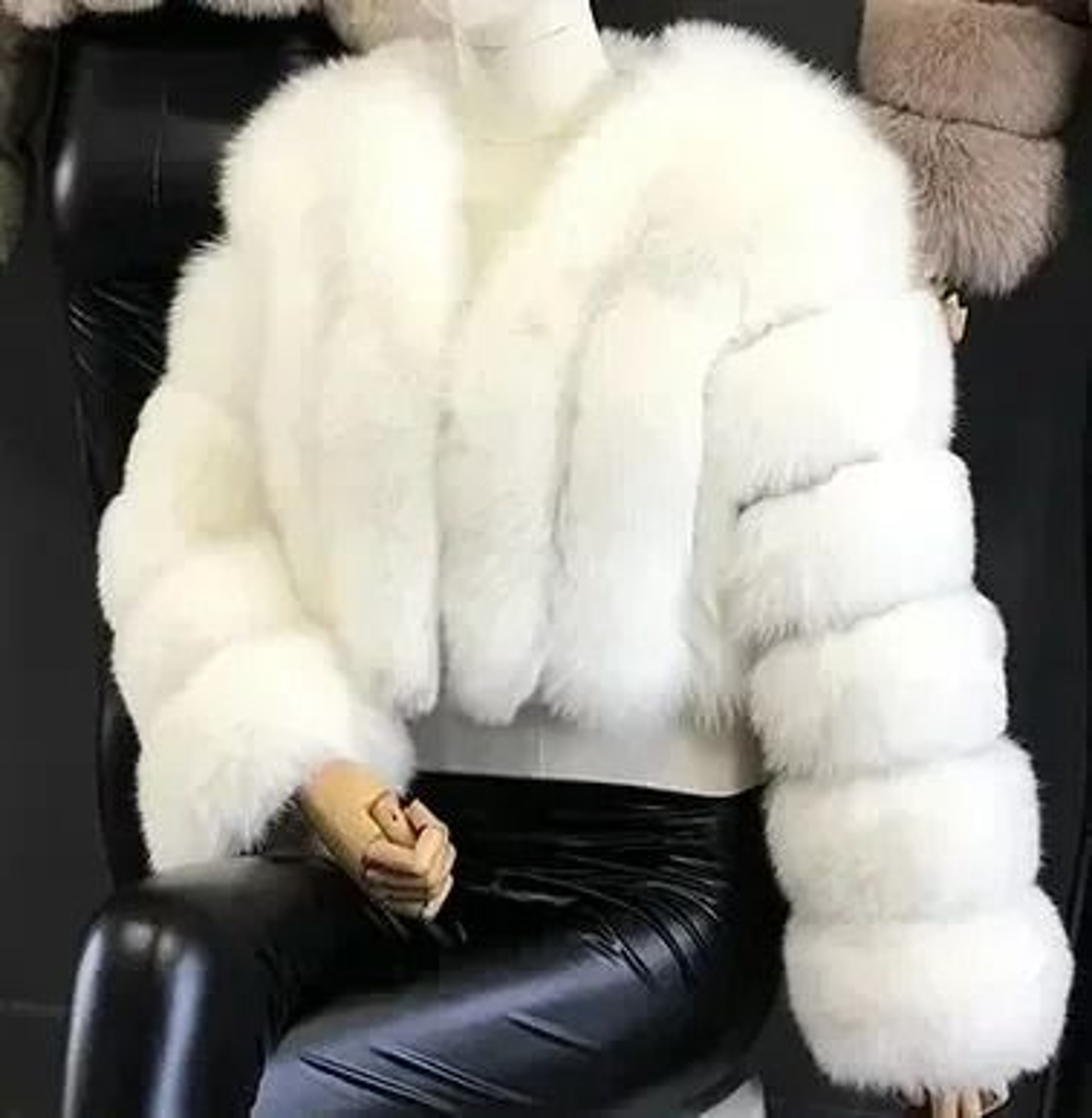 Luxury VNeck Faux Fox Fur Coat  Chic Winter Teddy Jacket  HighFashion Outerwear System 10