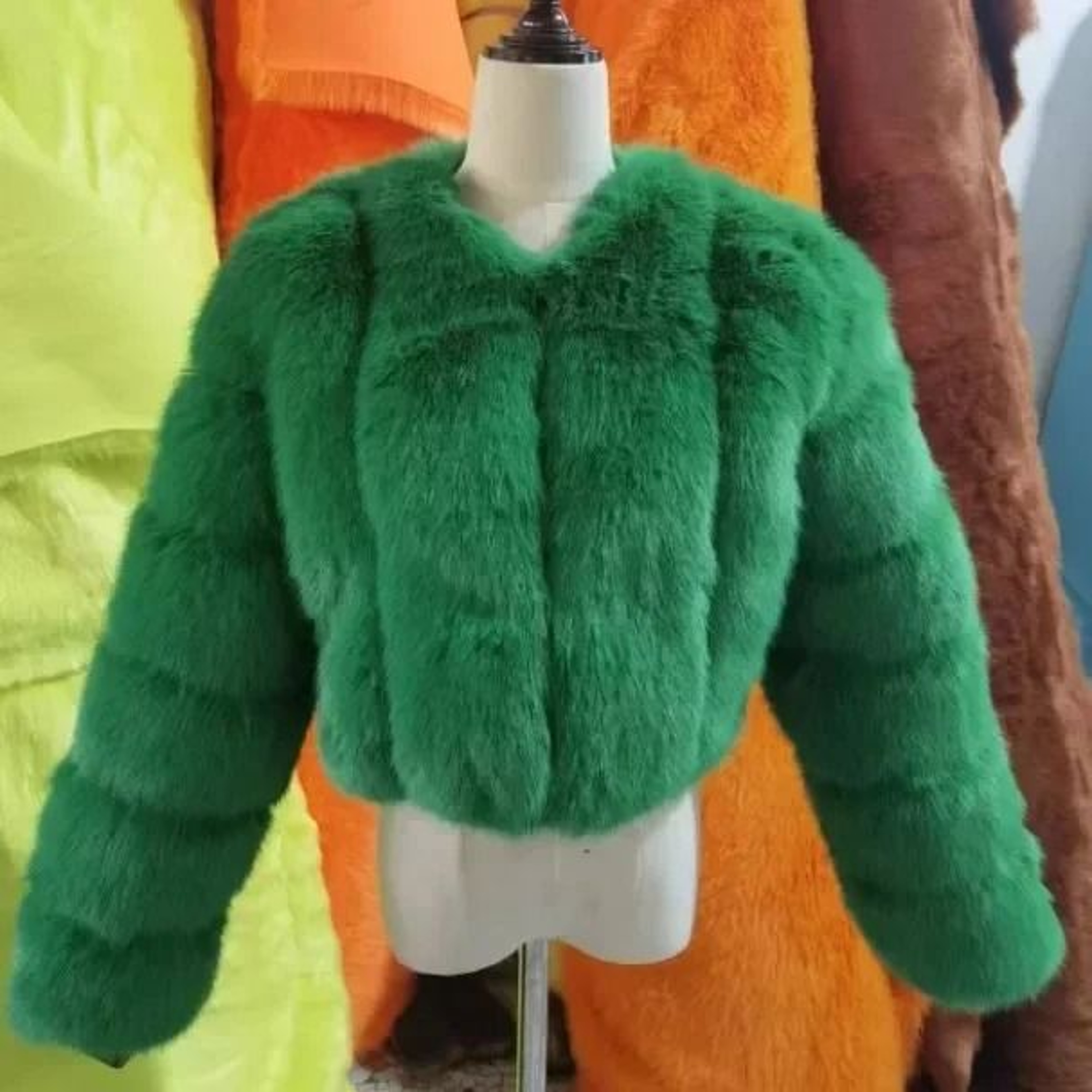 Luxury VNeck Faux Fox Fur Coat  Chic Winter Teddy Jacket  HighFashion Outerwear System 12