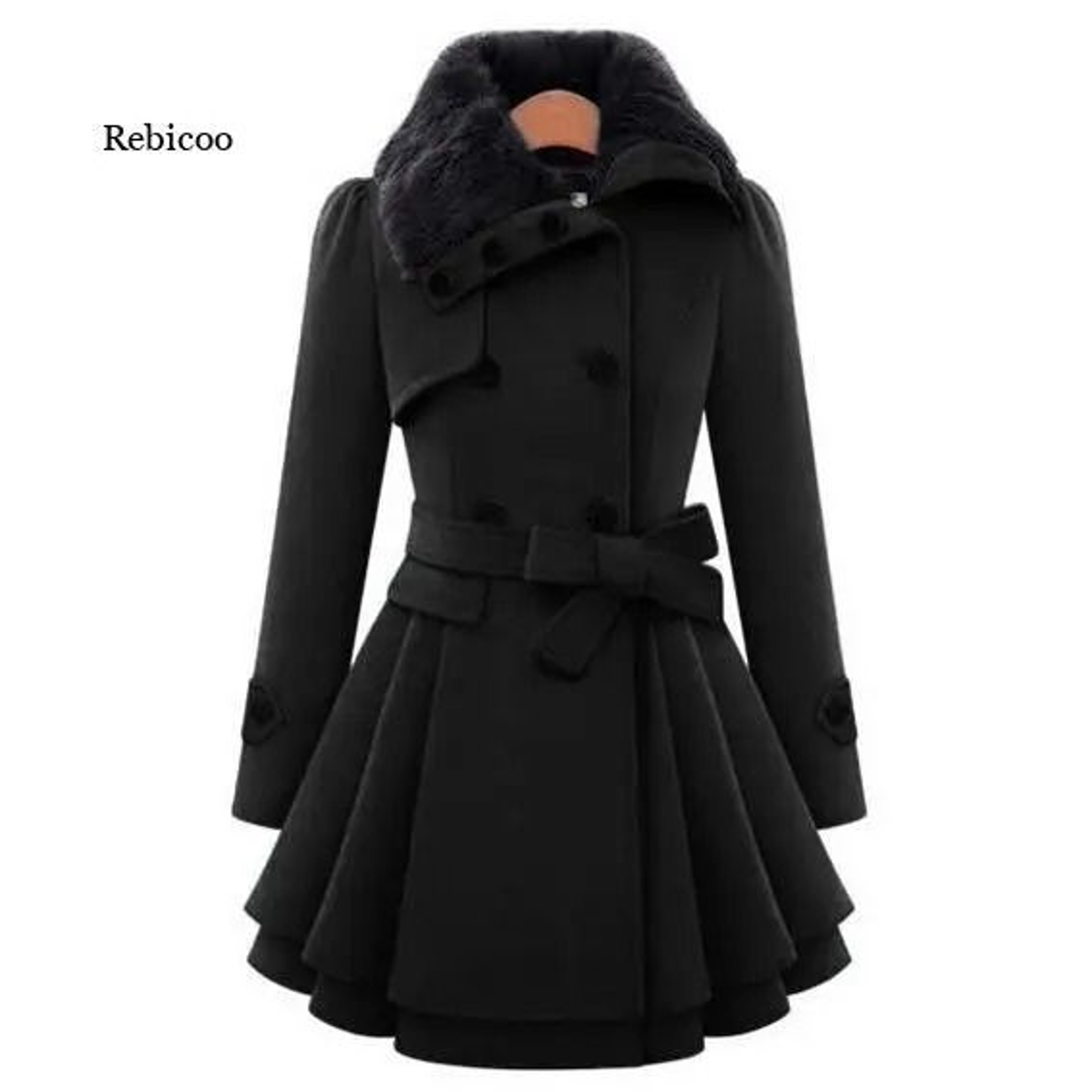 Womens Slim SherpaWool System  Premium DoubleBreasted Padded Coat  England Style Trench Infrastruct 3