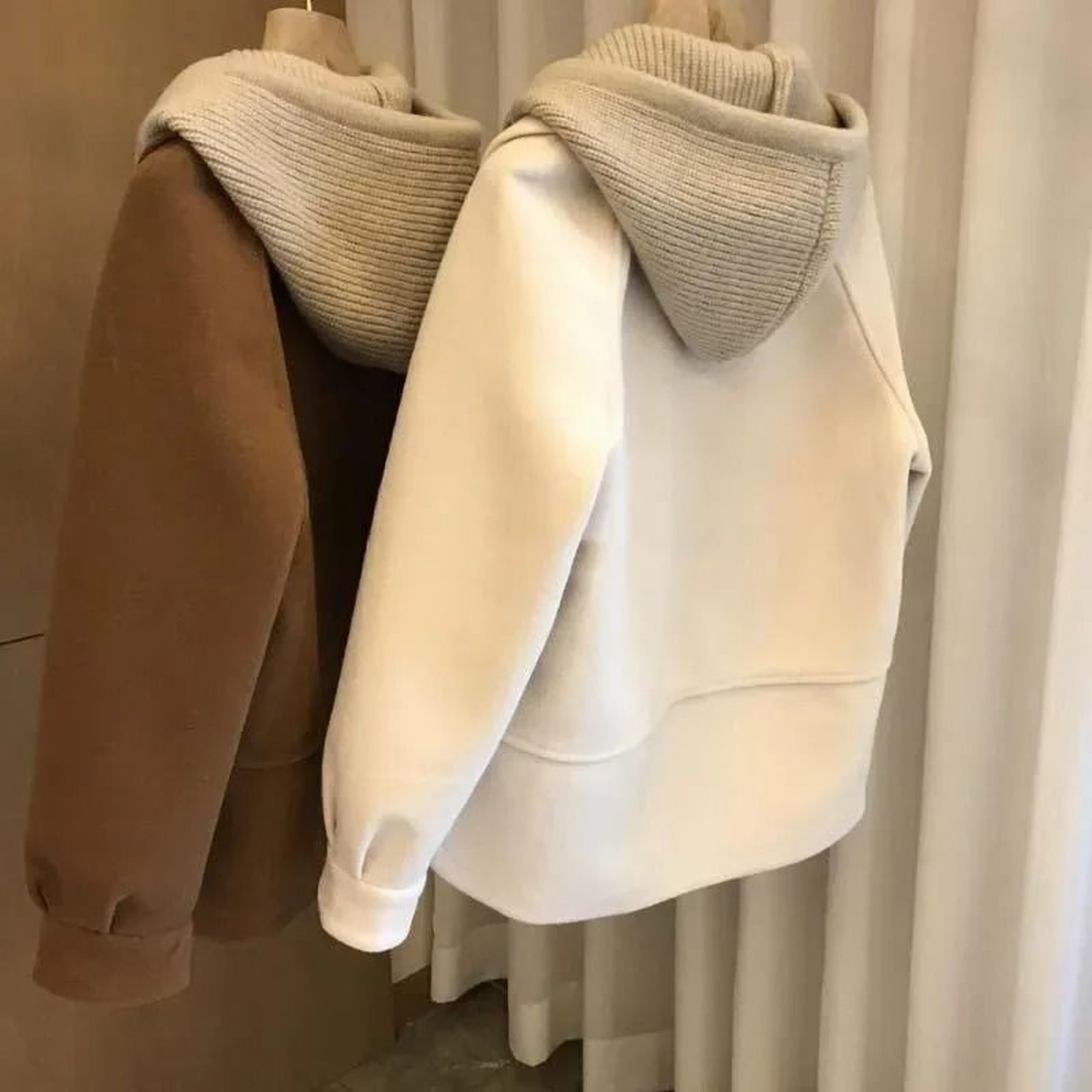 Plus Size Fake TwoPiece Hooded System  Premium Patchwork Winter Jacket  Elegant Loose Outerwear Inf 1