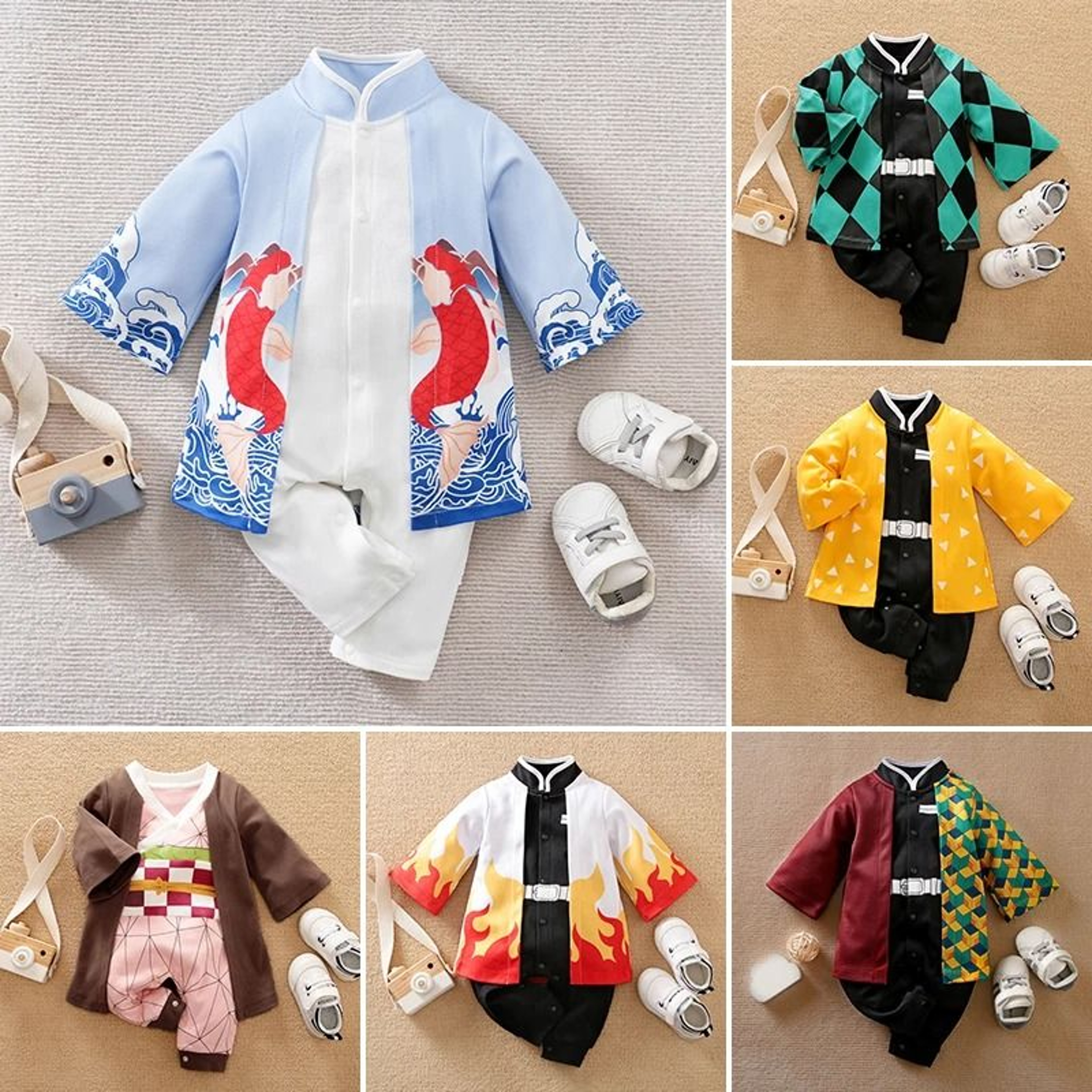 Newborn Anime Cape Style Bodysuit  Premium Cotton Long Sleeve Romper  Infant Quality Rational Desig 0