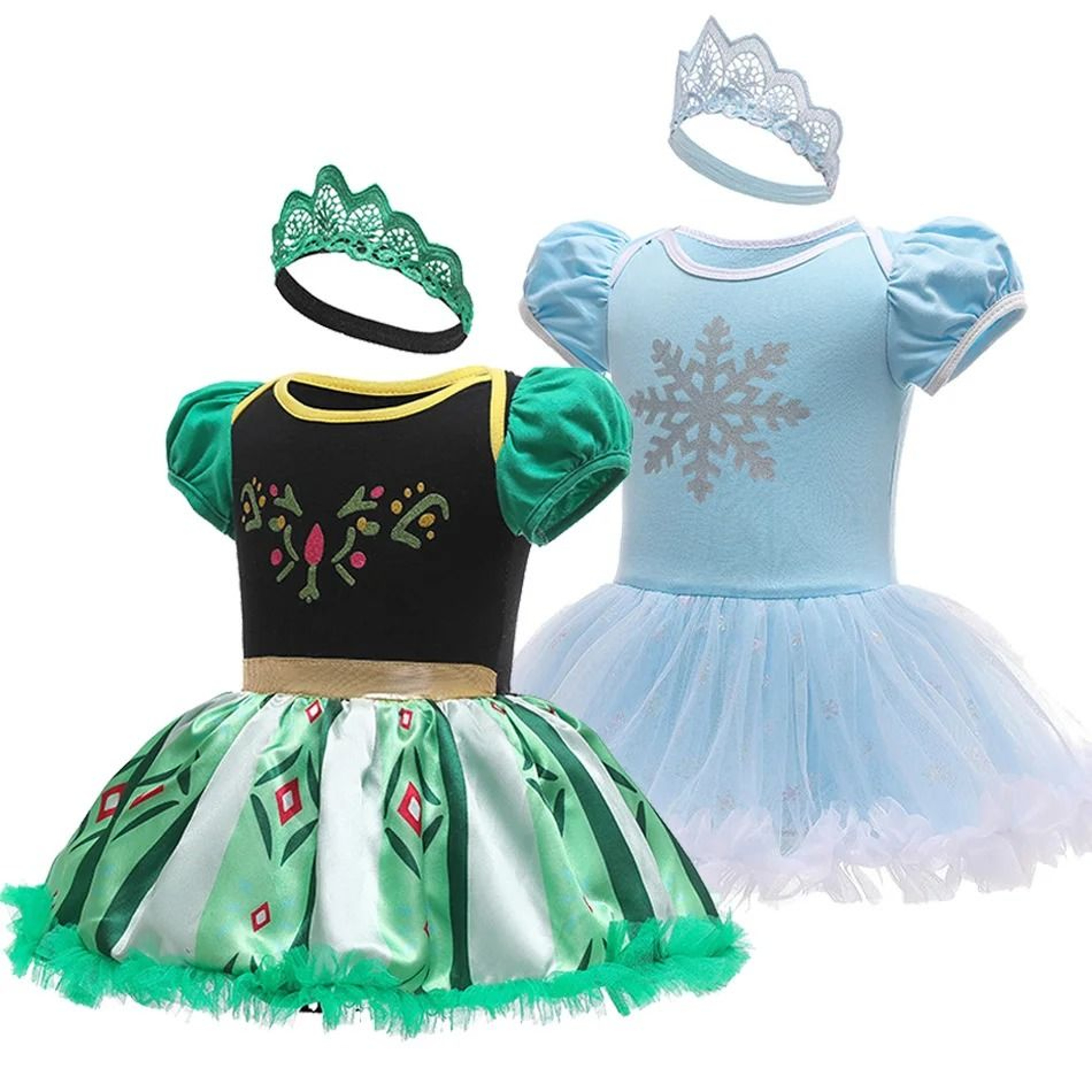 Baby Girls Princess Tutu Dress  Premium Anna Elsa Snow Queen Infant Romper  Birthday Costume System 0