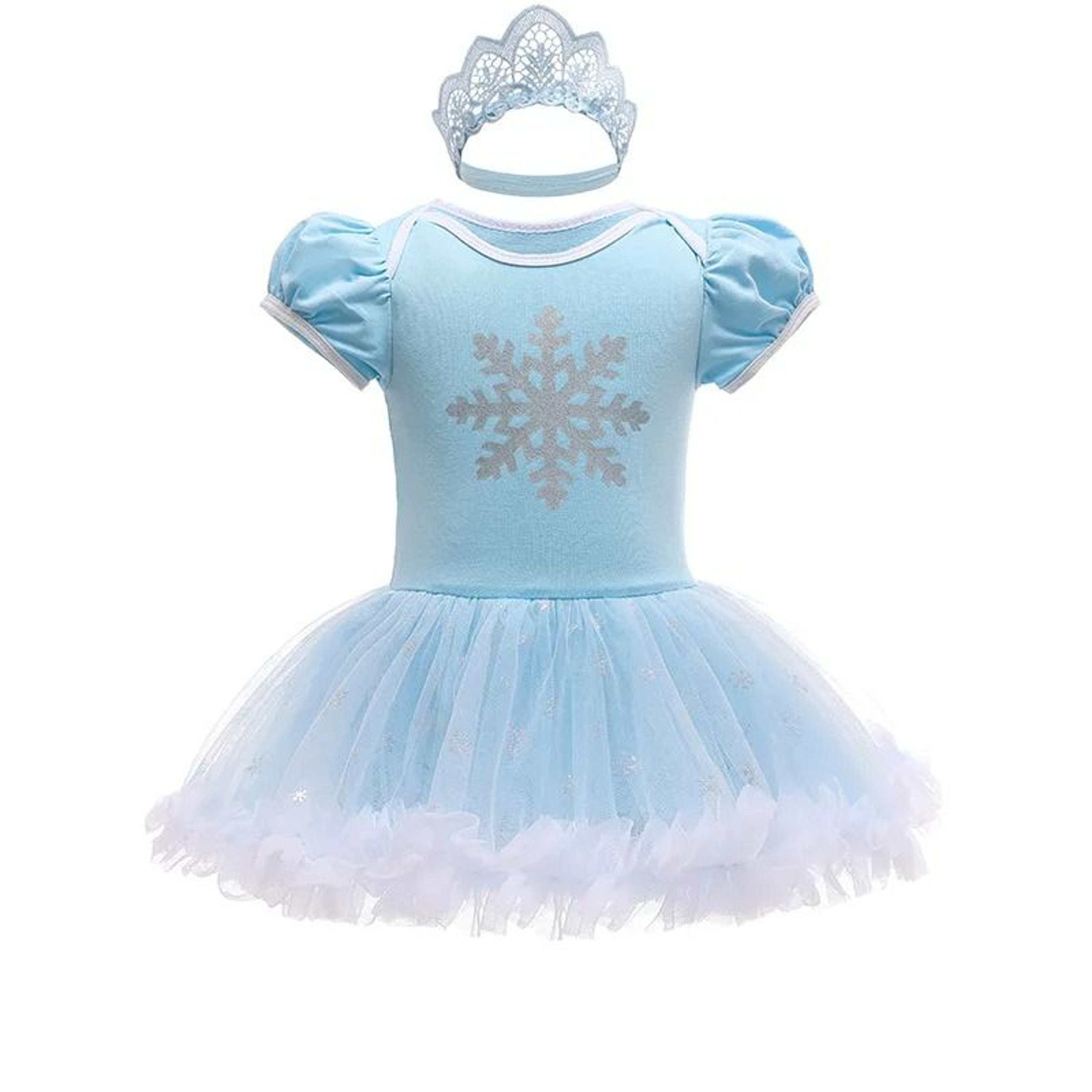 Baby Girls Princess Tutu Dress  Premium Anna Elsa Snow Queen Infant Romper  Birthday Costume System 8