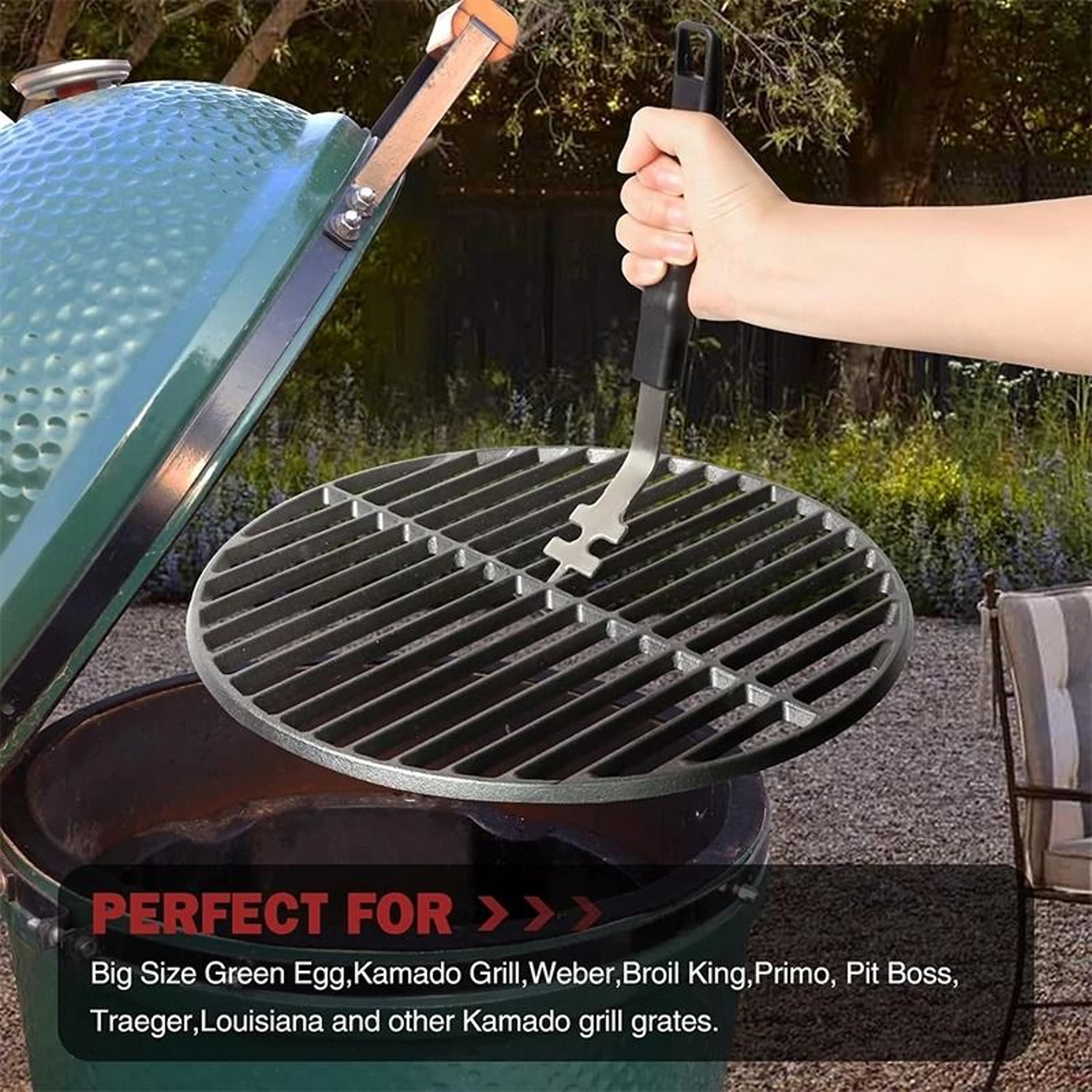 Universal Grill Grate Lifter Tool  Premium Cast Iron Grid Gripper  BBQ Handle Clip Infrastructure 4