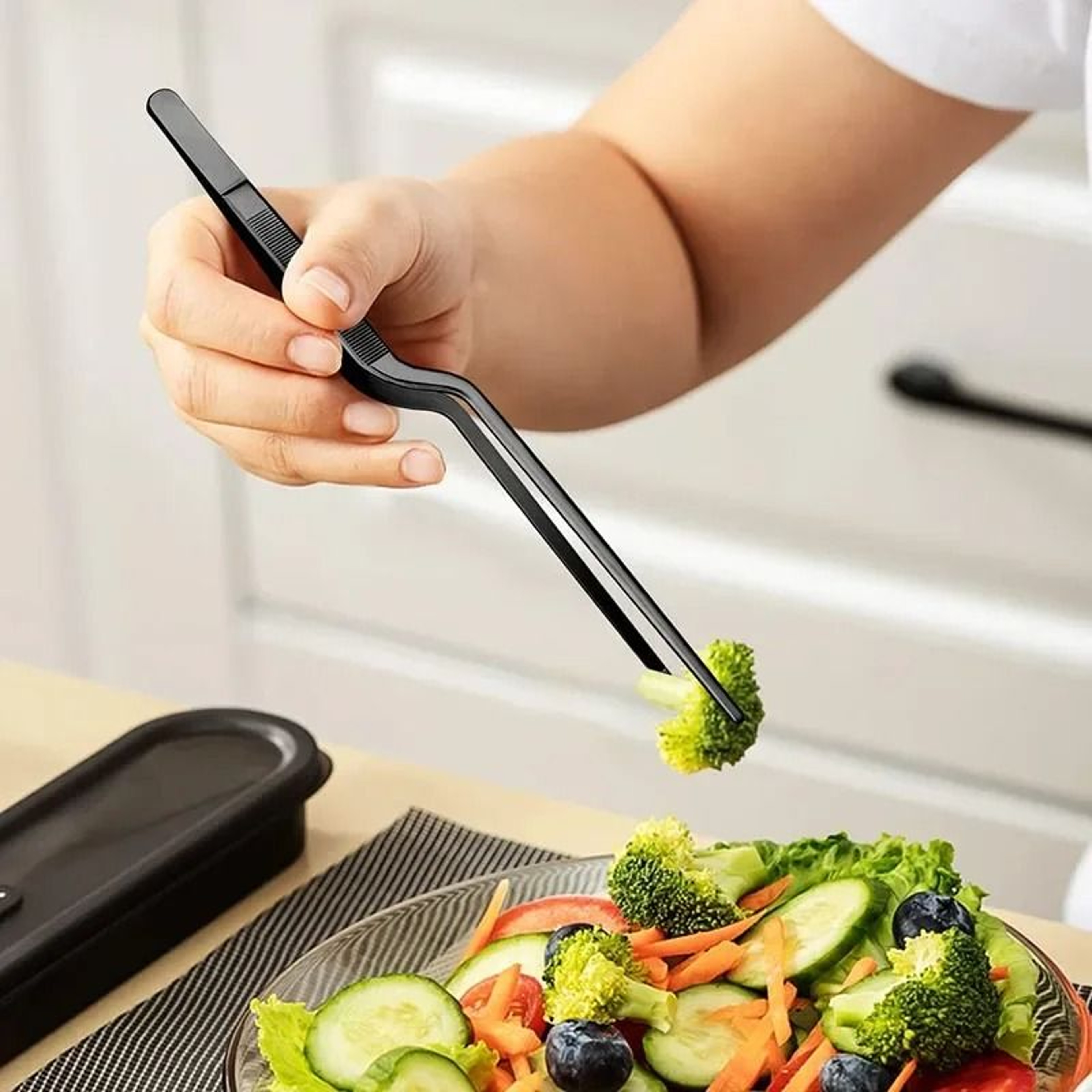 3Piece Precision Chef Tweezers Set  Stainless Steel Plating Tongs  Serrated Tip Culinary Infrastruc 3