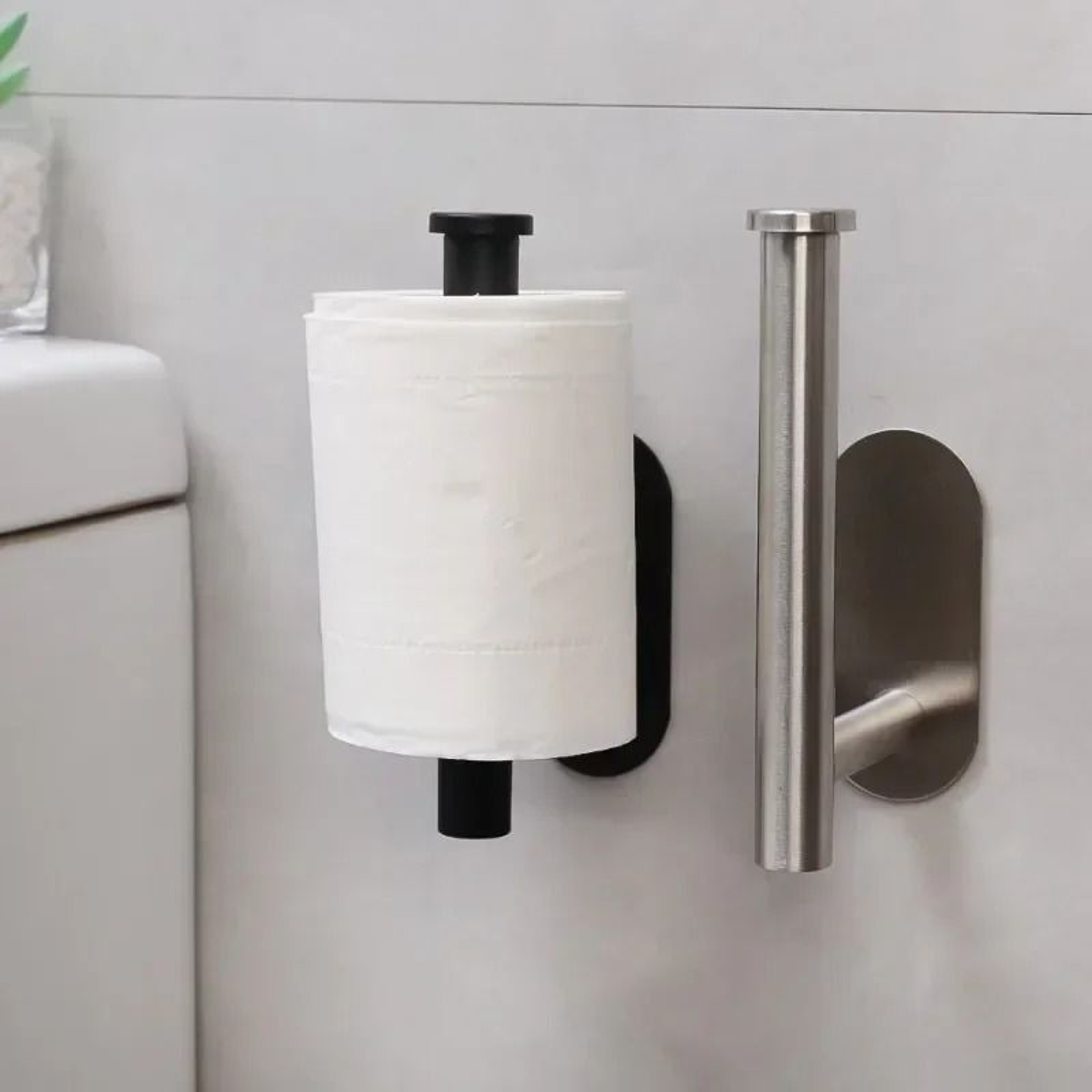 SelfAdhesive Stainless Steel Toilet Paper Holder  Premium NoDrill Wall Mount Tissue Dispenser 2