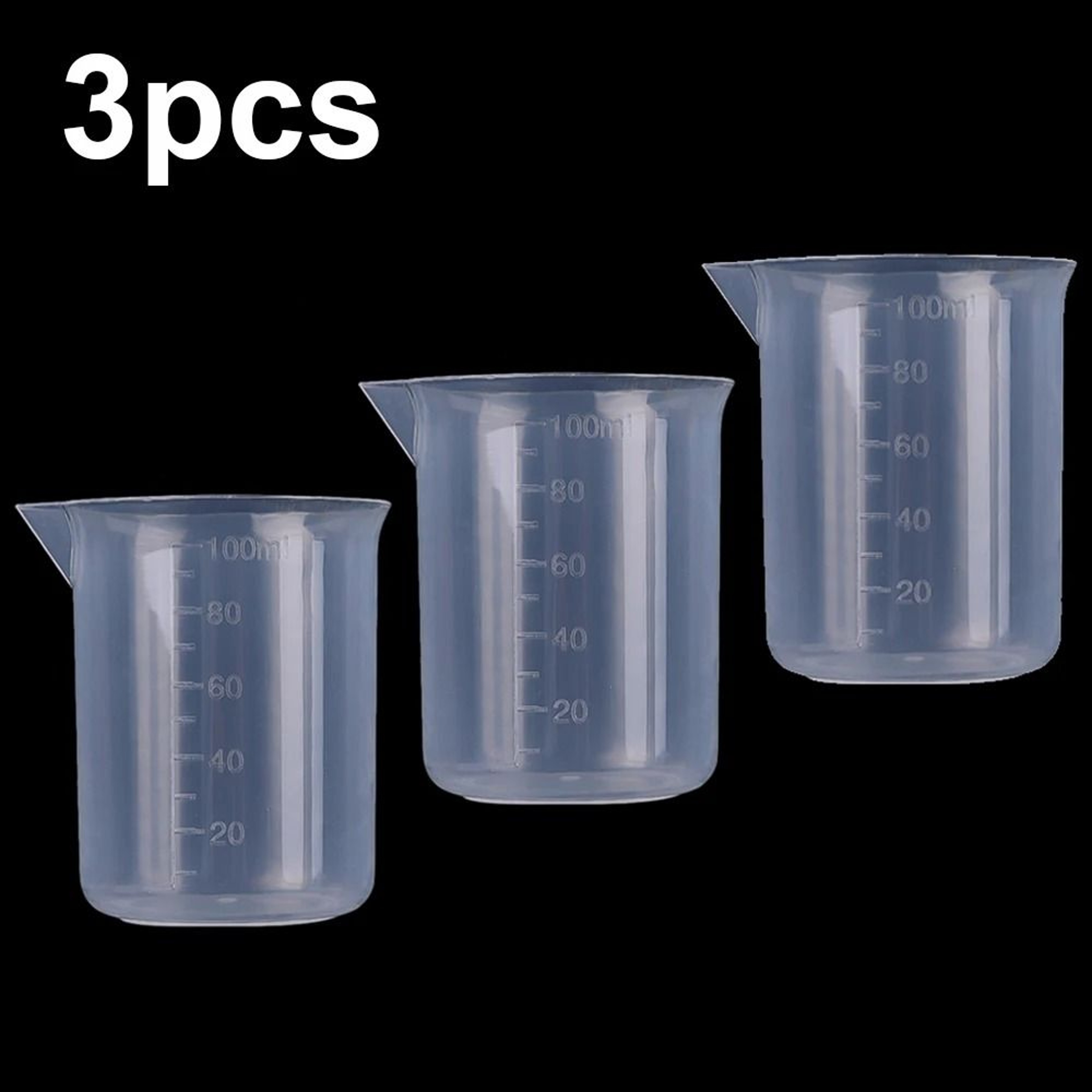 100ml Graduated Measuring Beaker  Premium Plastic LabGrade Volumetric Cup  Kitchen Utility System 6