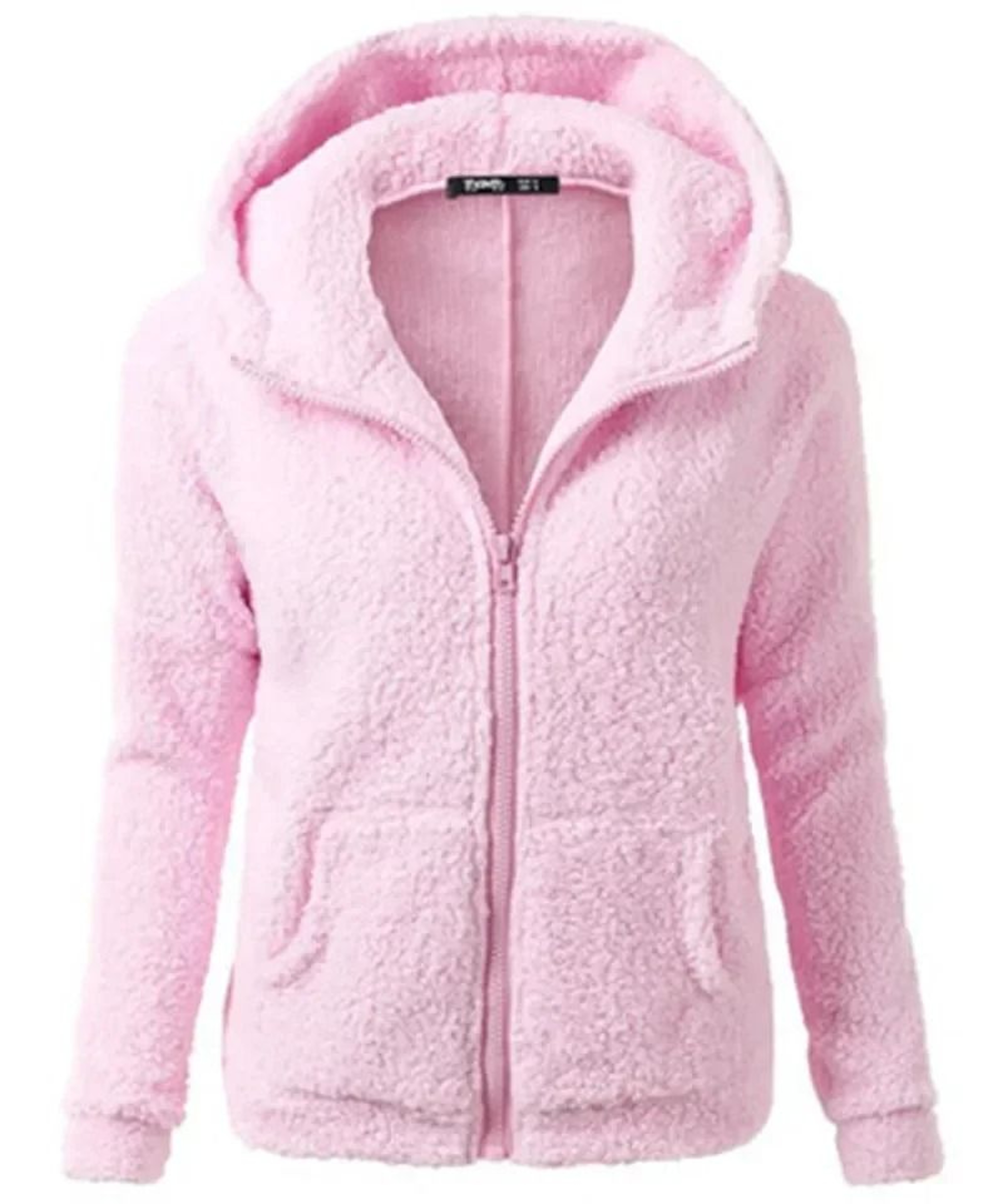 Autumn Winter Warm Hoodie Zipper Coat Solid Soft Fleece Womens Jacket 6