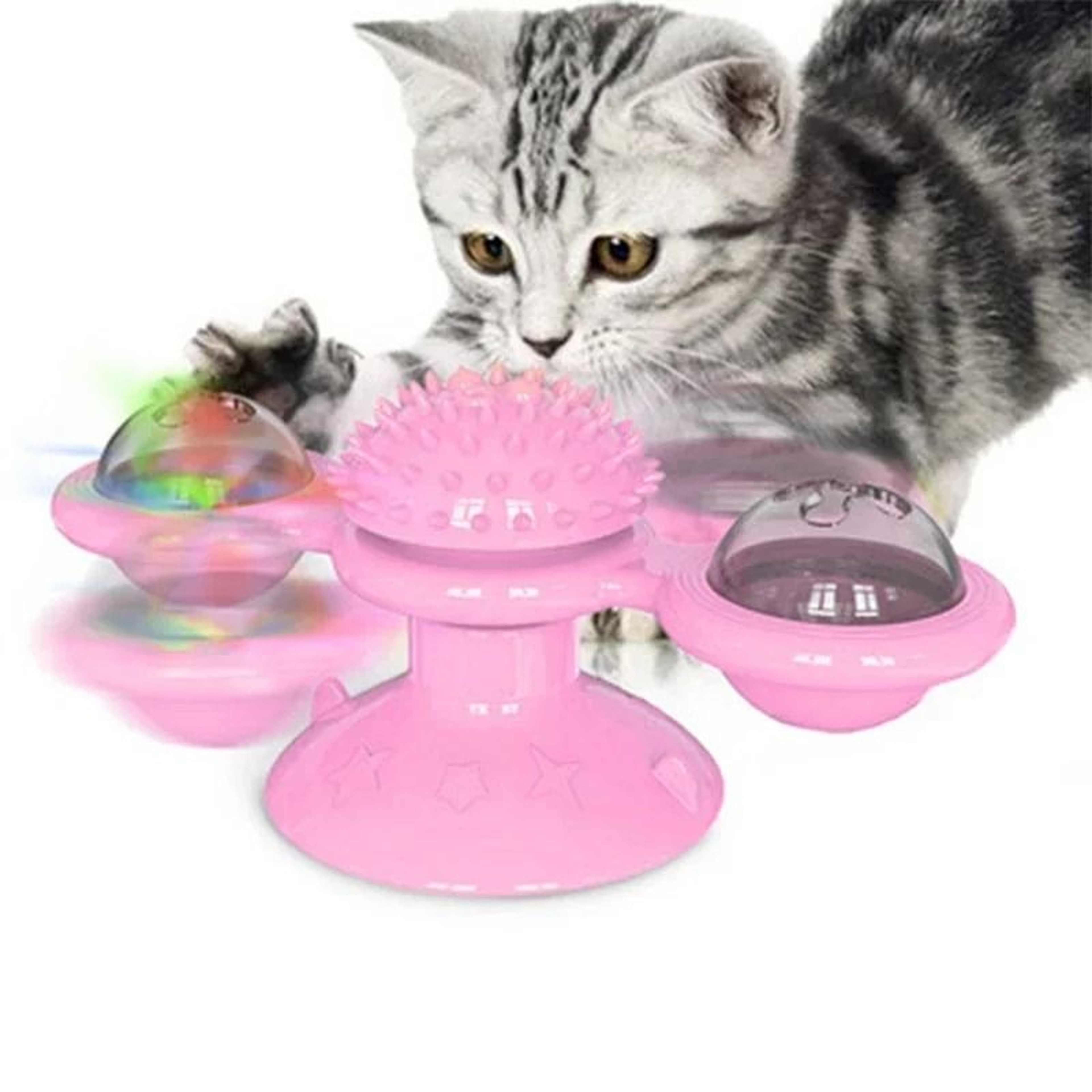 Windmill Cat Toy Interactive Puzzle Game With Whirligig Turntable 8