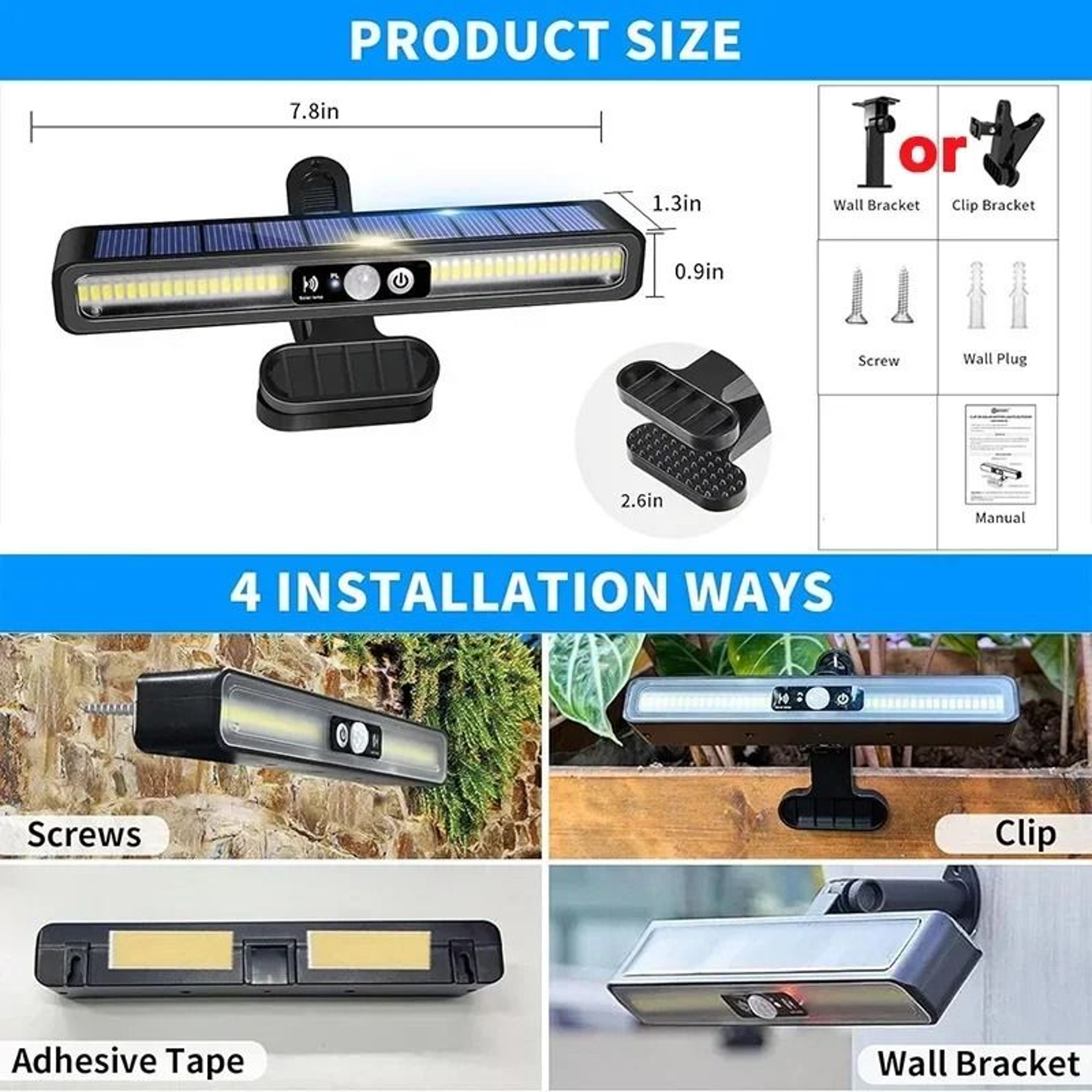 ClipOn Solar Motion Lights Outdoor Waterproof 36 LED Security Light 4