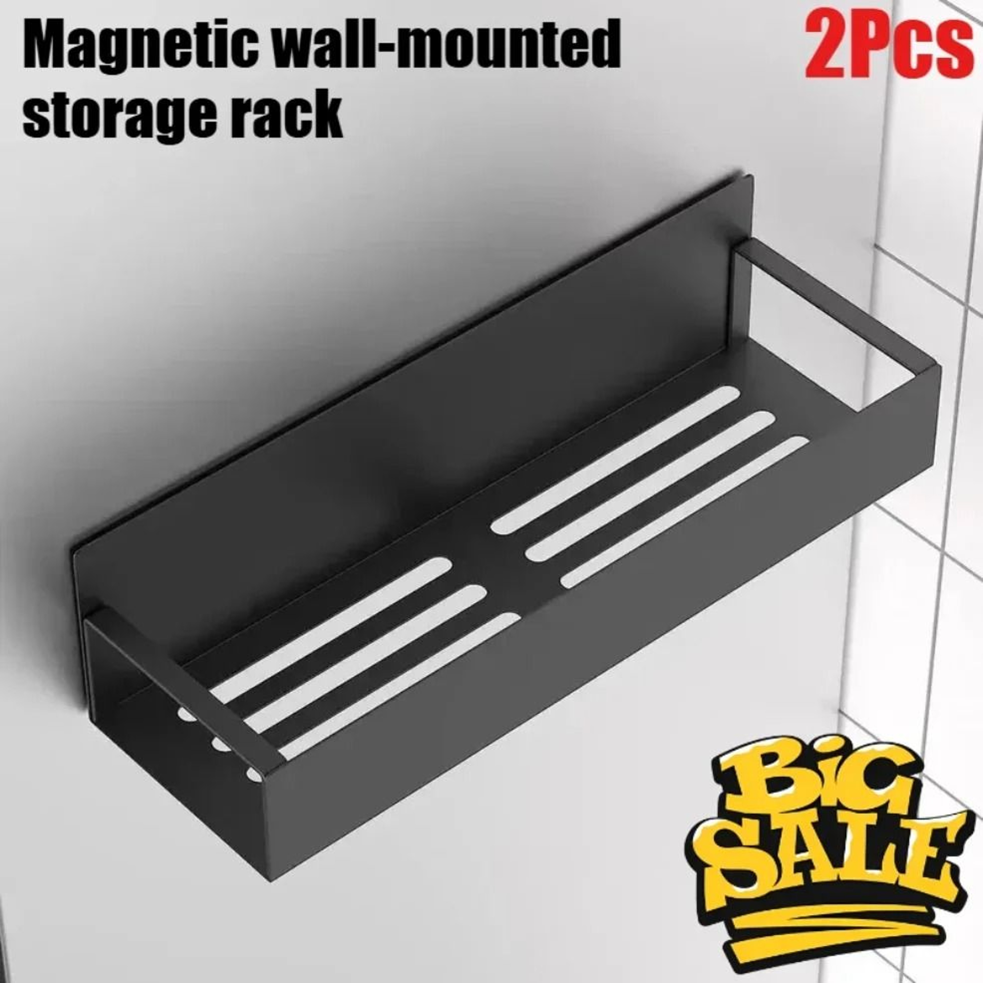 2pcs Magnetic Side Storage Shelf Spice Rack Hanging Kitchen Organizer 0