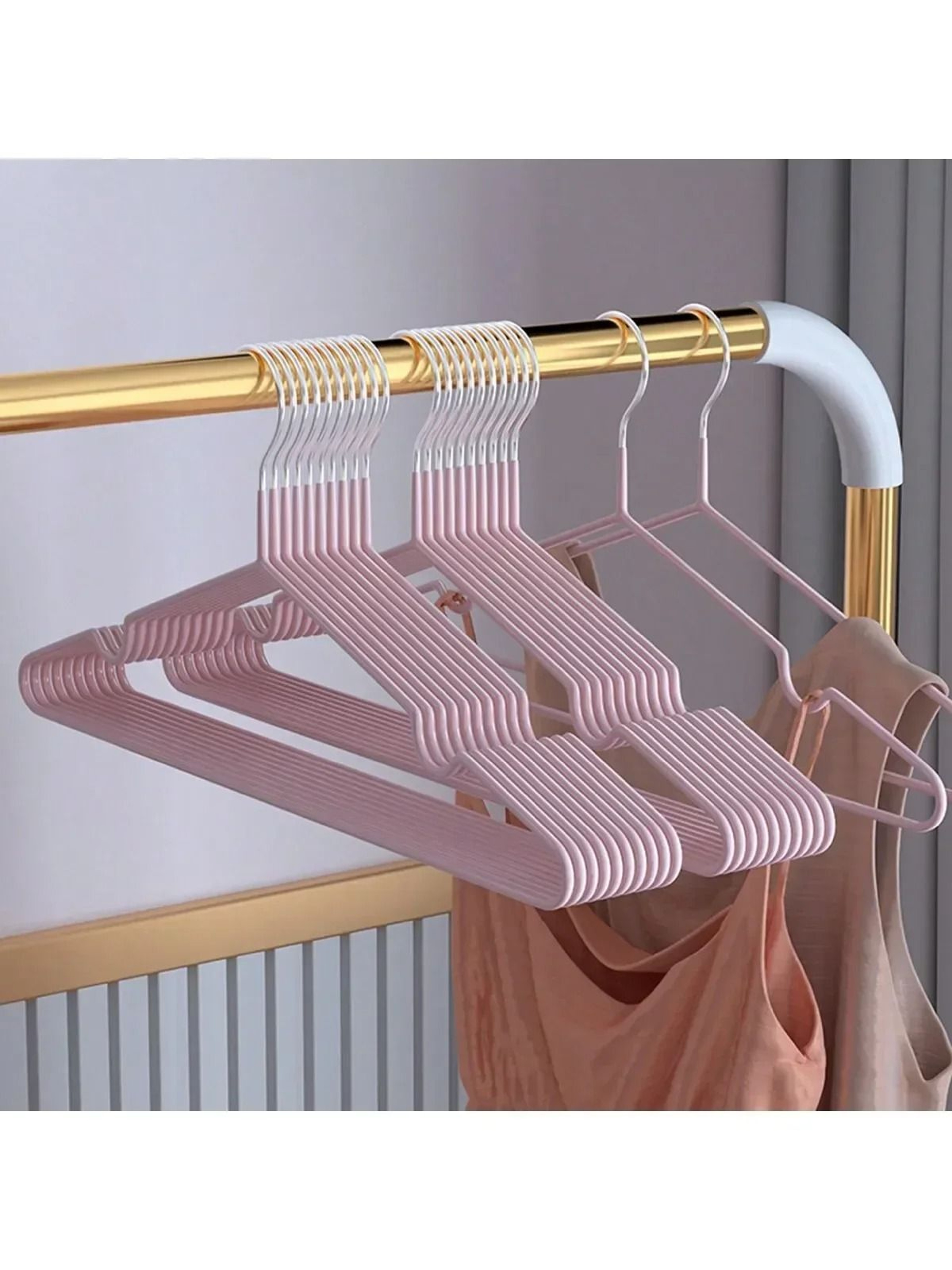 10pcs Metal Traceless NoSlip Clothes Hangers Durable Space Saving Racks 1
