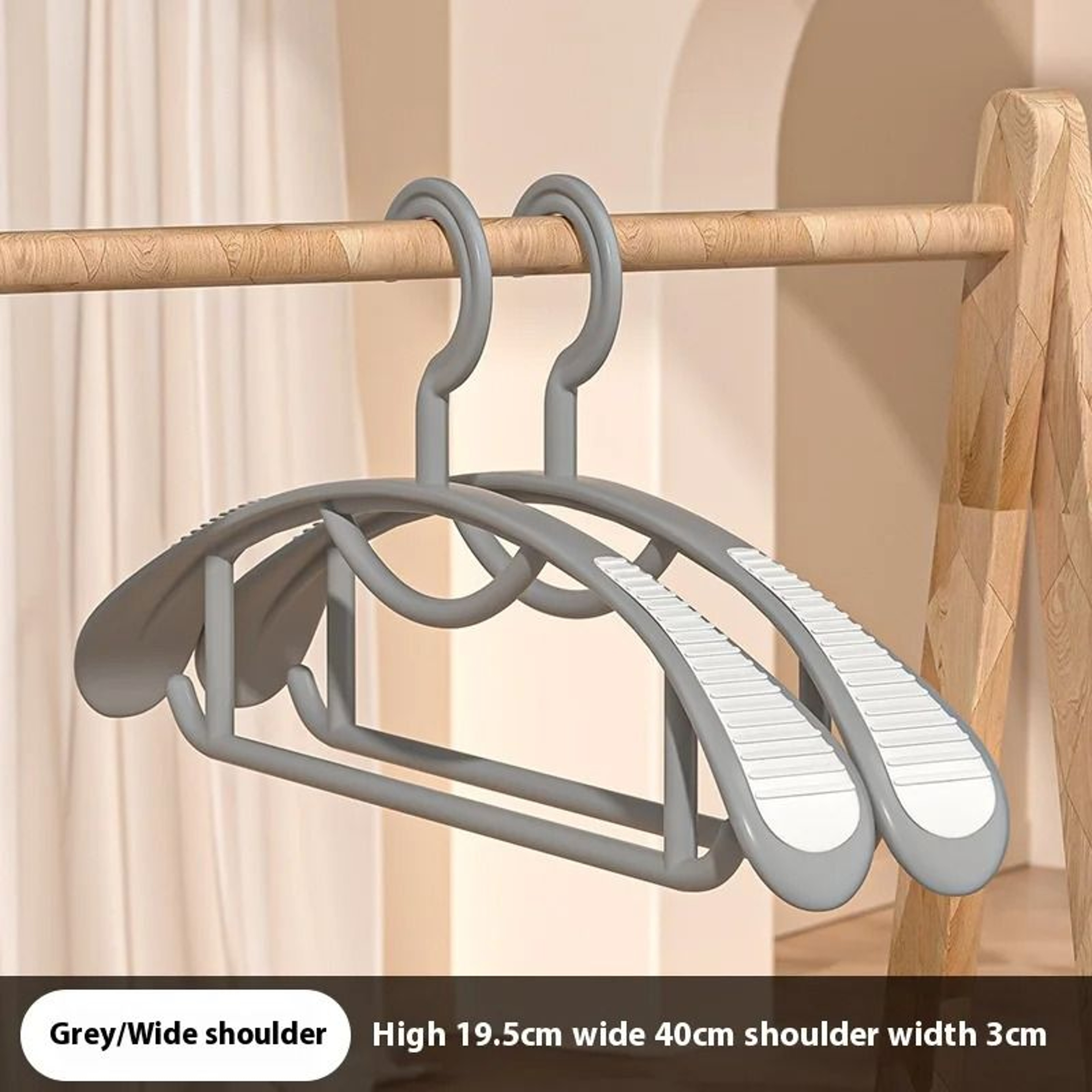 Household NonSlip Hanger Thick Wide Shoulder Plastic Drying Rack 8