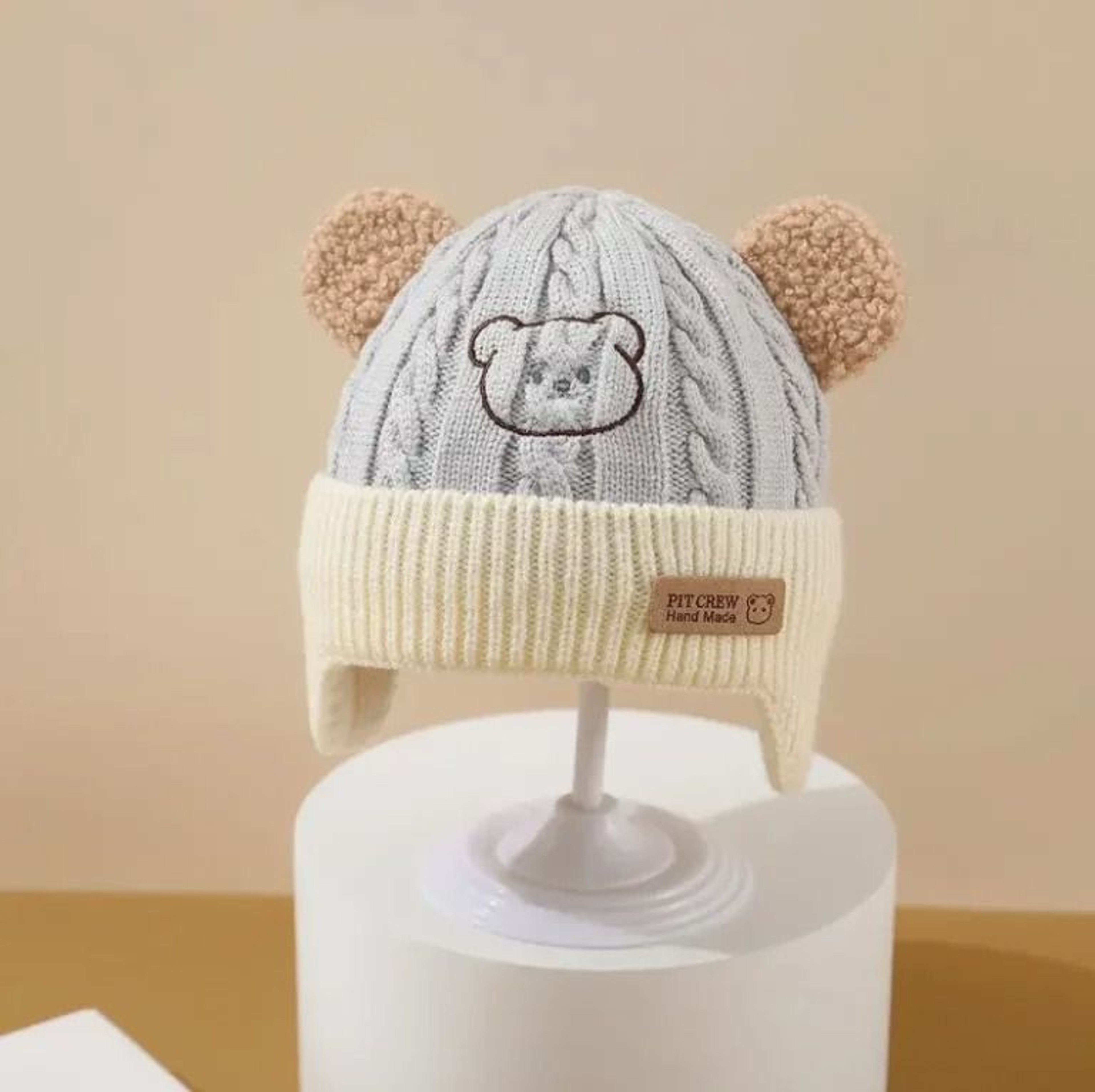 Baby Bear Knit Hat With Ears And Soft Earflap Cap For Boys  Girls 10