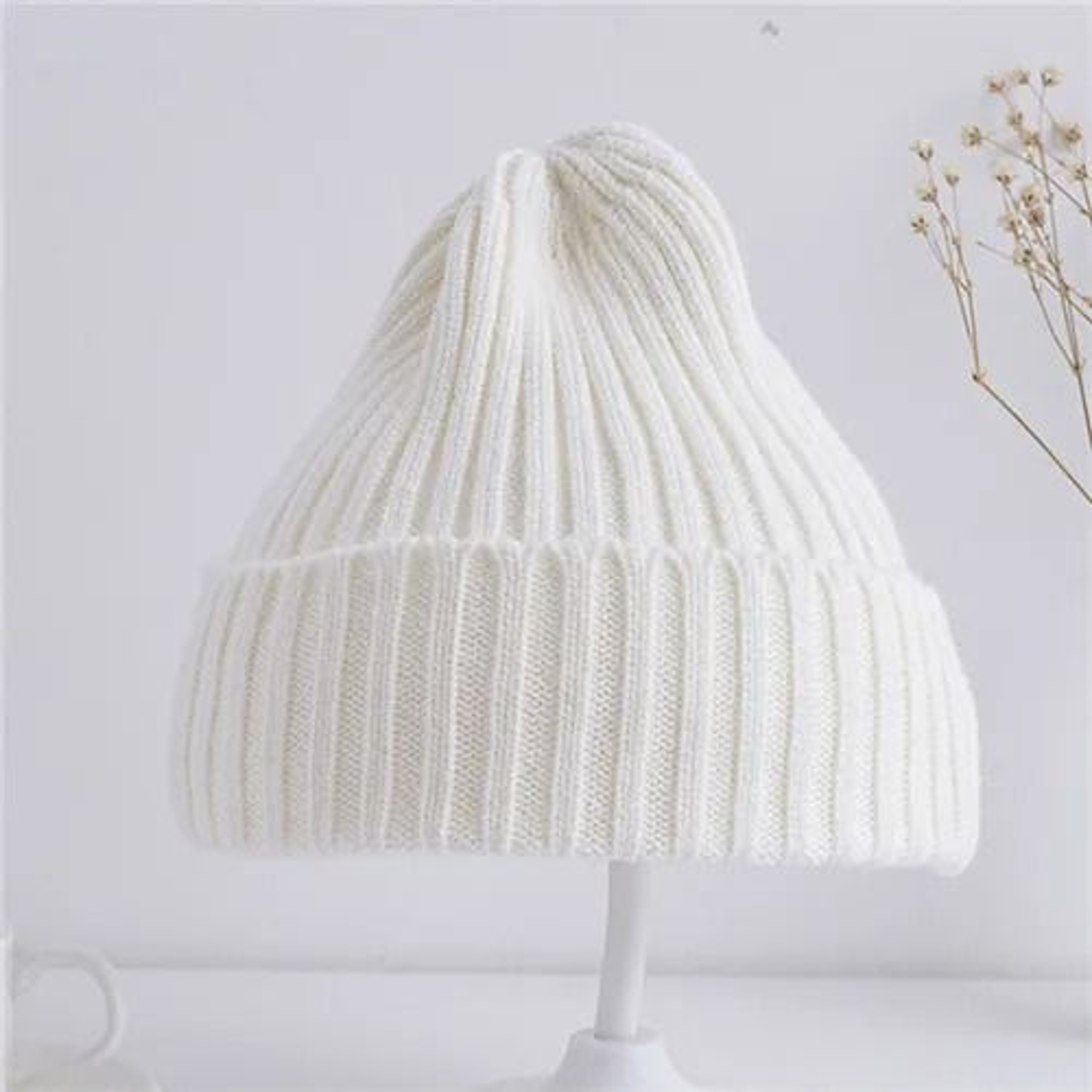Baby Kids Ribbed Knitted Beanie Hat Windproof Toddler Photography Accessory 7
