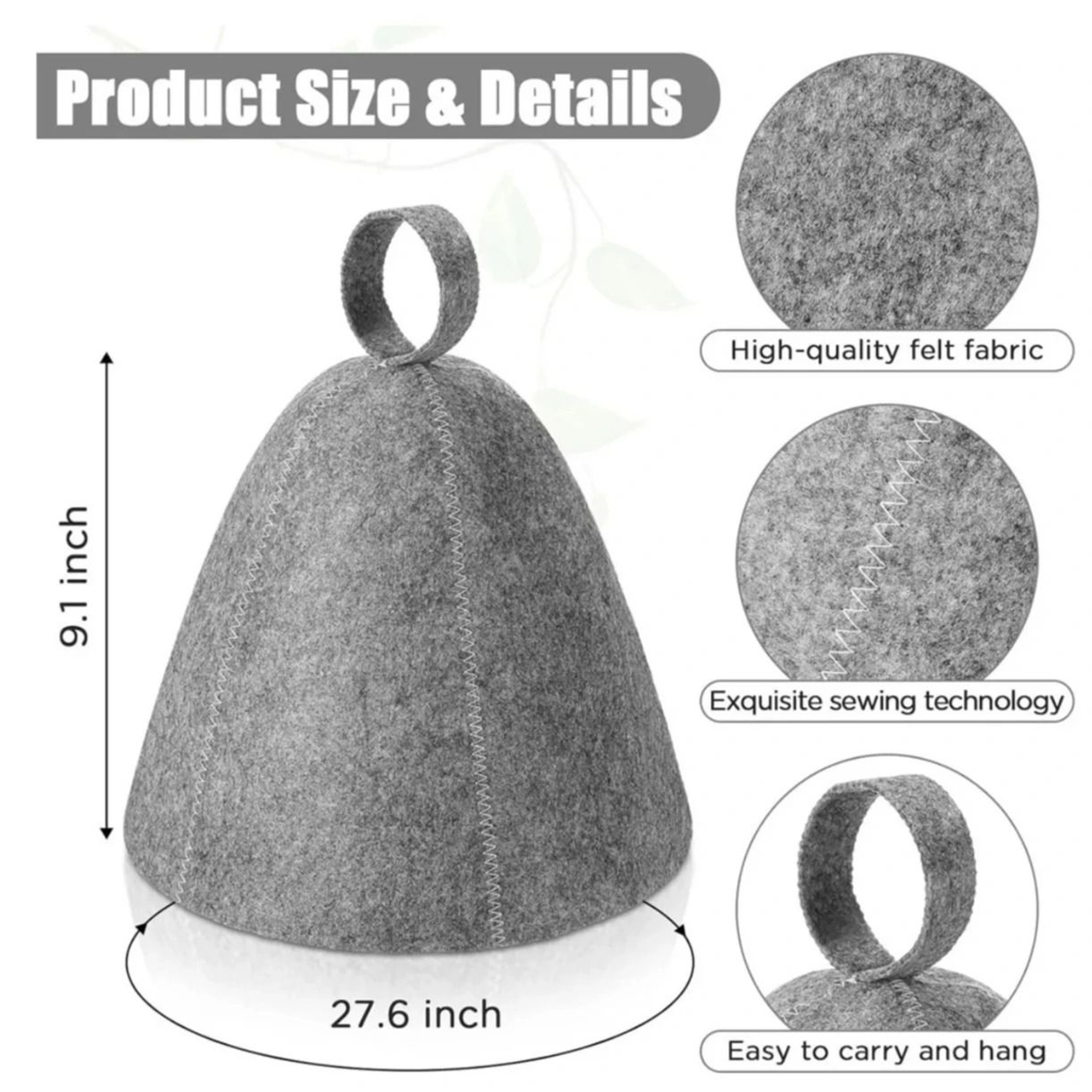 AntiHeat Thicken Wool Felt Sauna Hat Bathroom Shower Cap  Hair Turban 4