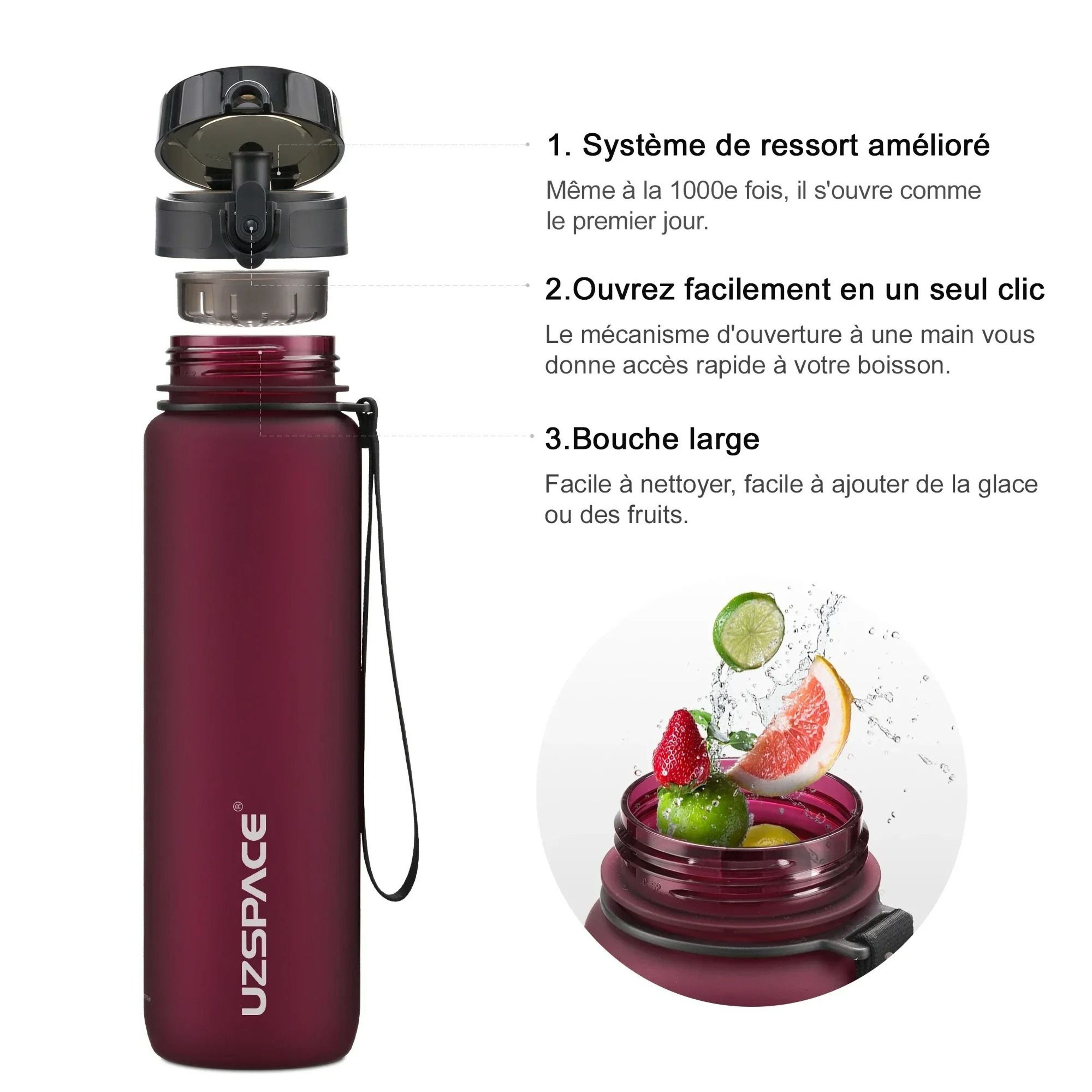 Sports Water Bottle Tritan Plastic Leakproof Shaker Outdoor Travel Drinkware 350 Ml 2