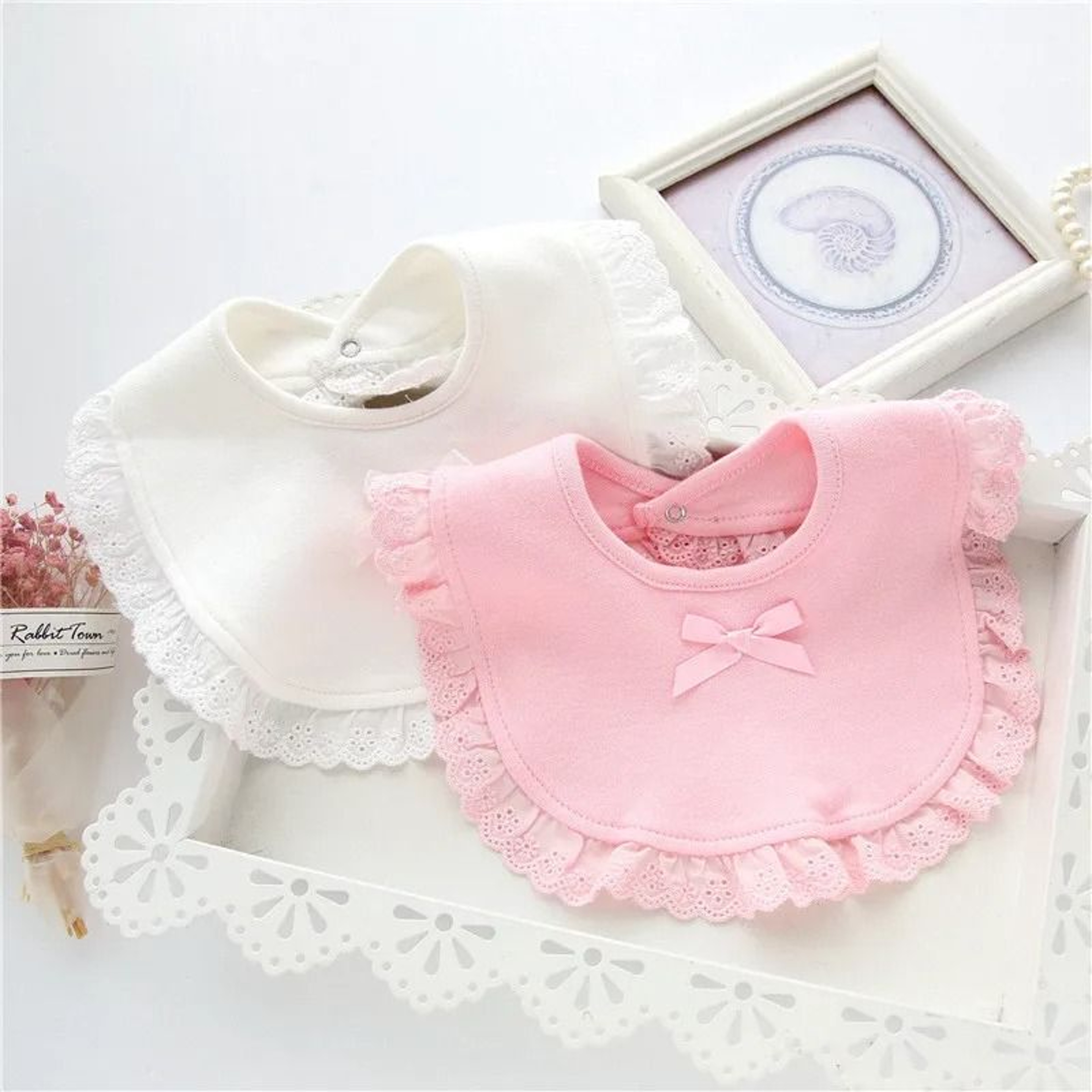 Lawadka Princess Lace Bow 100 Cotton Baby Bibs  Saliva Towels 2