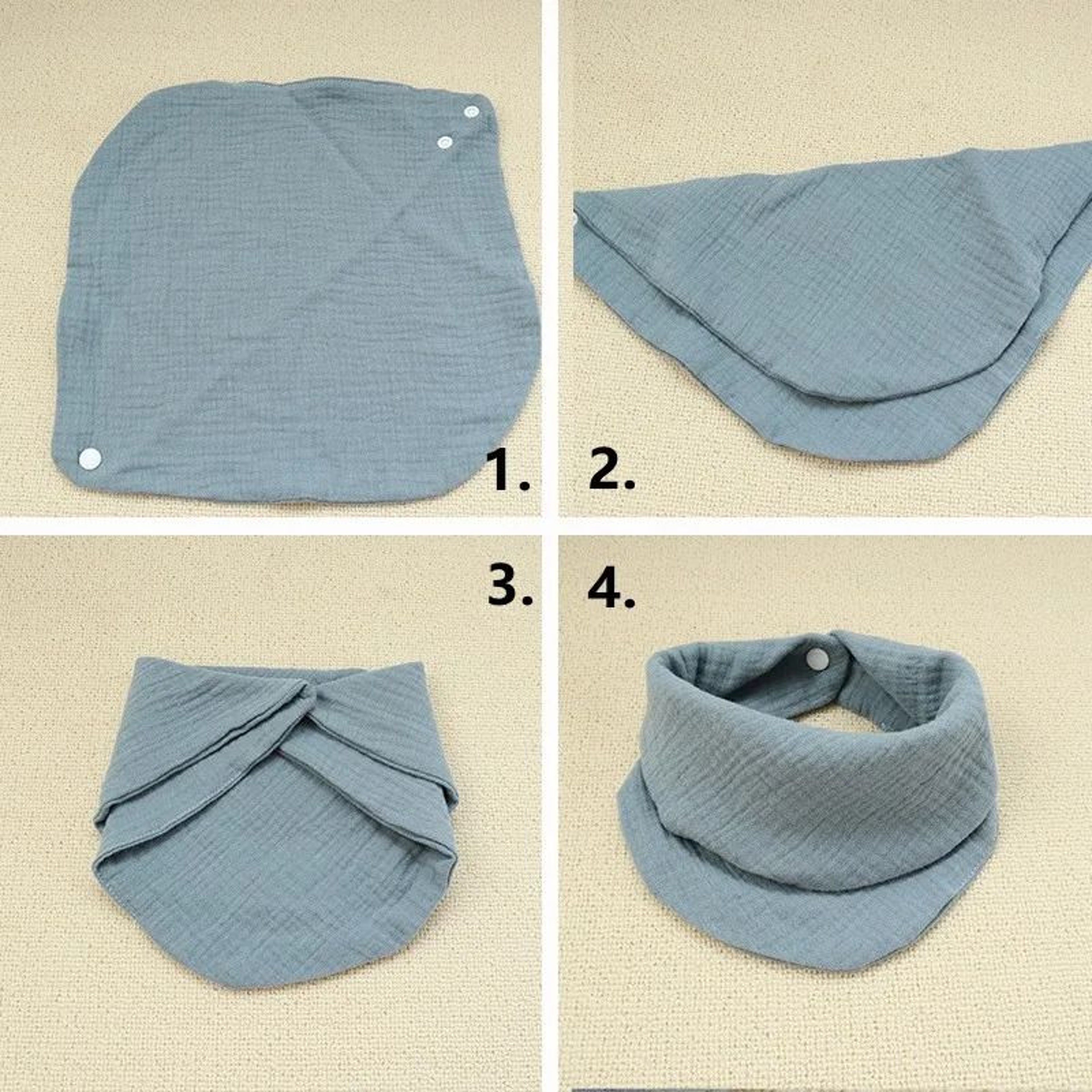 Newborn Soft Cotton Burp Cloths Solid Color Baby Drool Bandana Bib 1