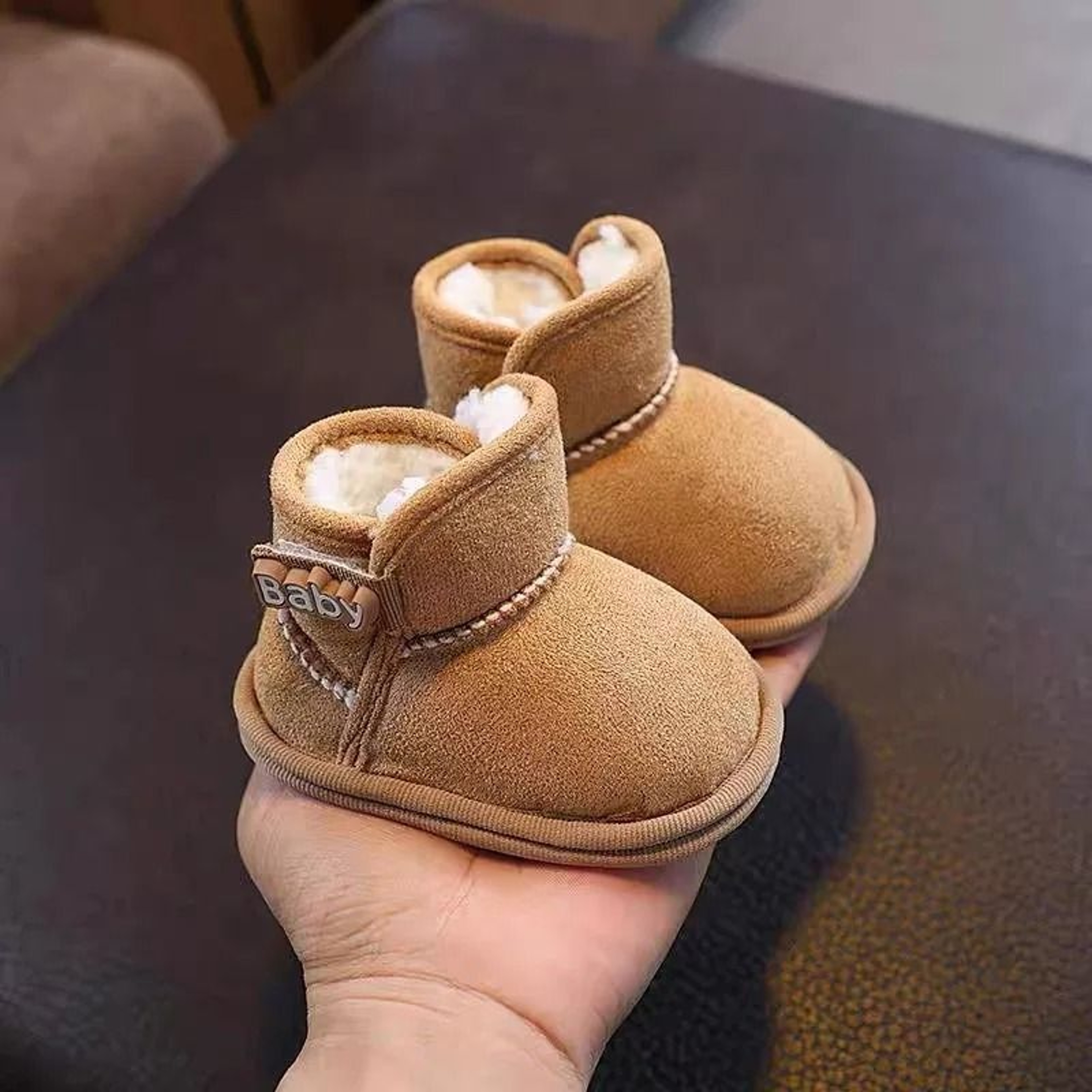 Newborn Baby Snow Boots Warm Plus Fleece Nonslip Thickened Winter Shoes 0