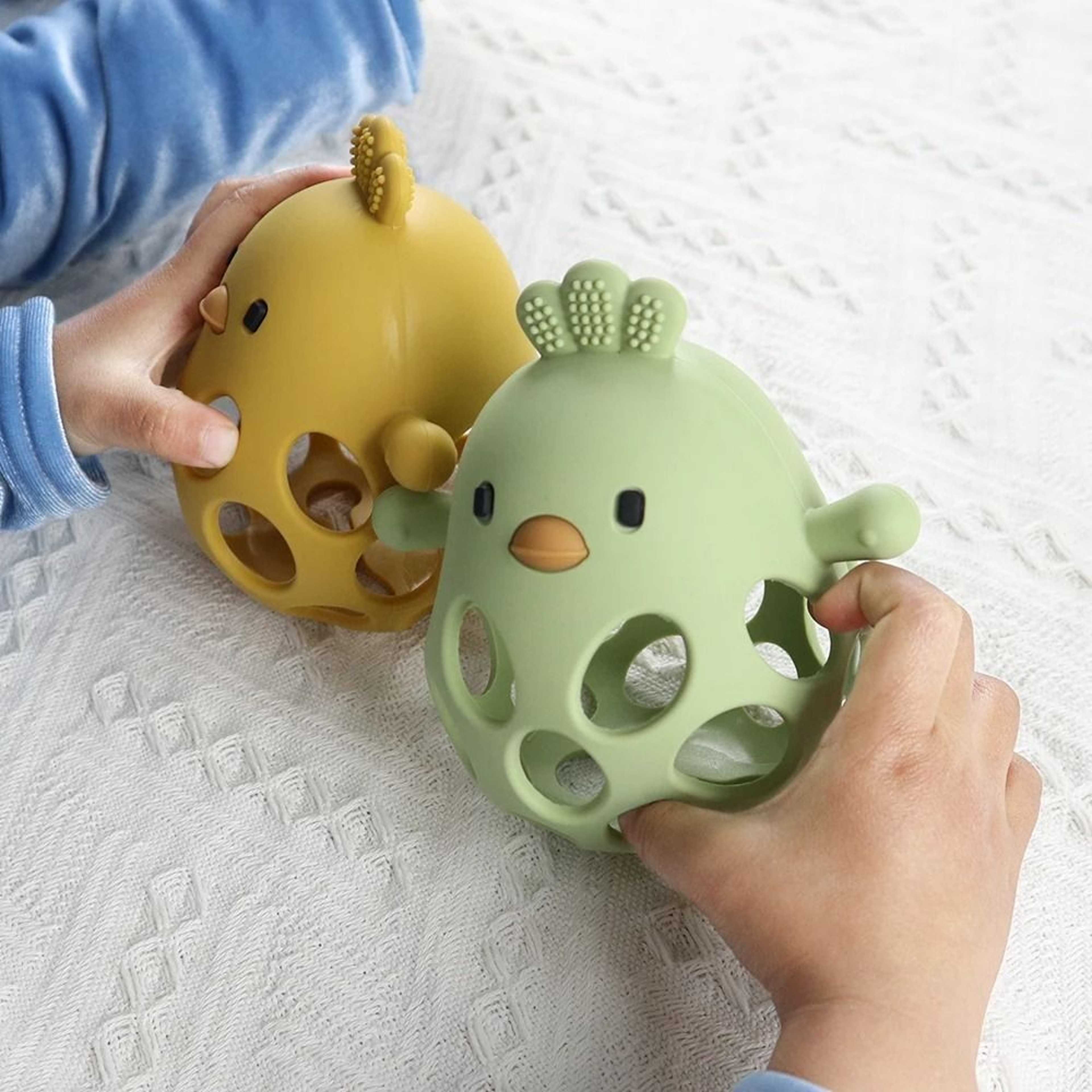 Cartoon Chick Silicone Baby Teether Toy  AntiEating Hand Dental Care 0