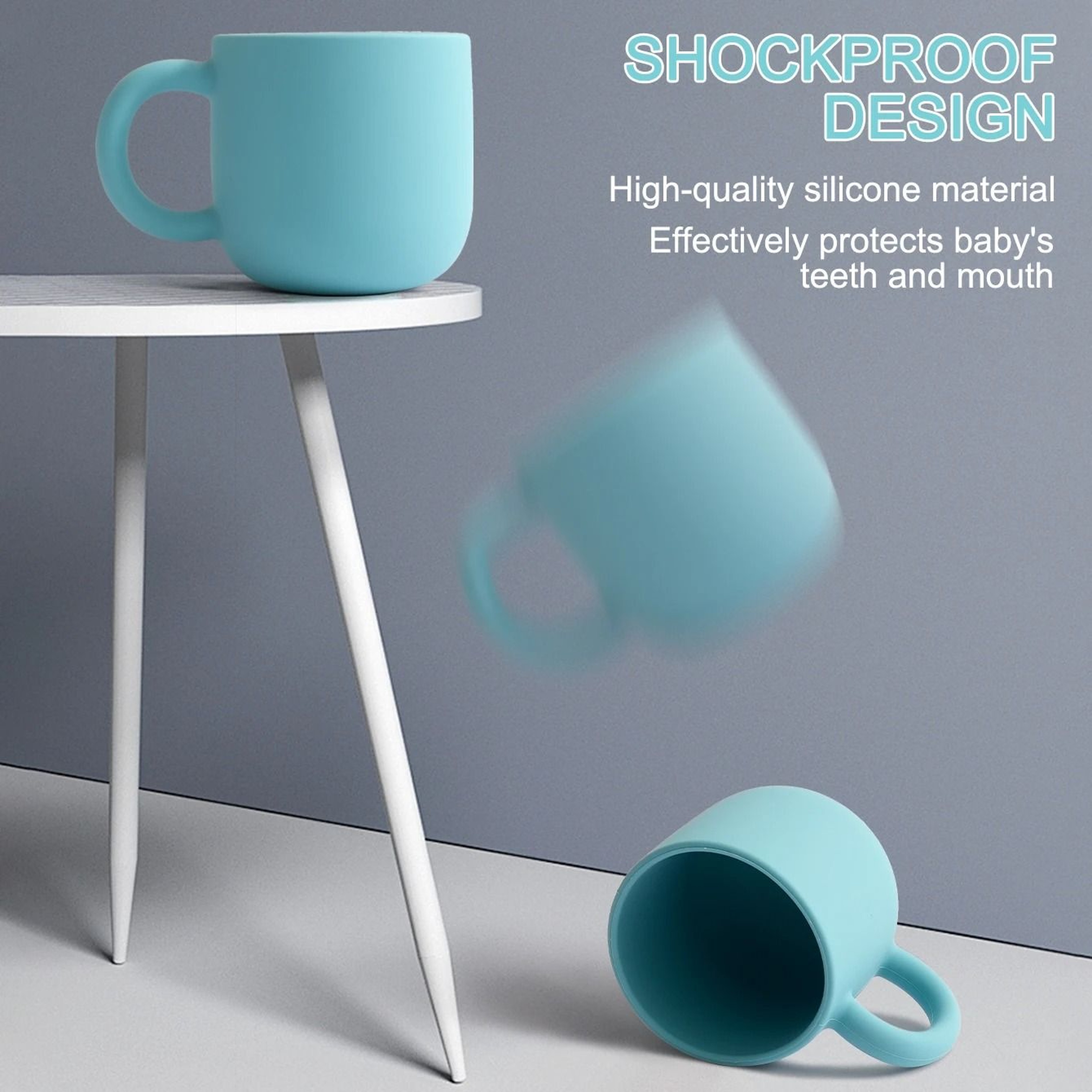 Silicone Baby Training Cup  Single Handle Portable Tableware For Toddlers 4