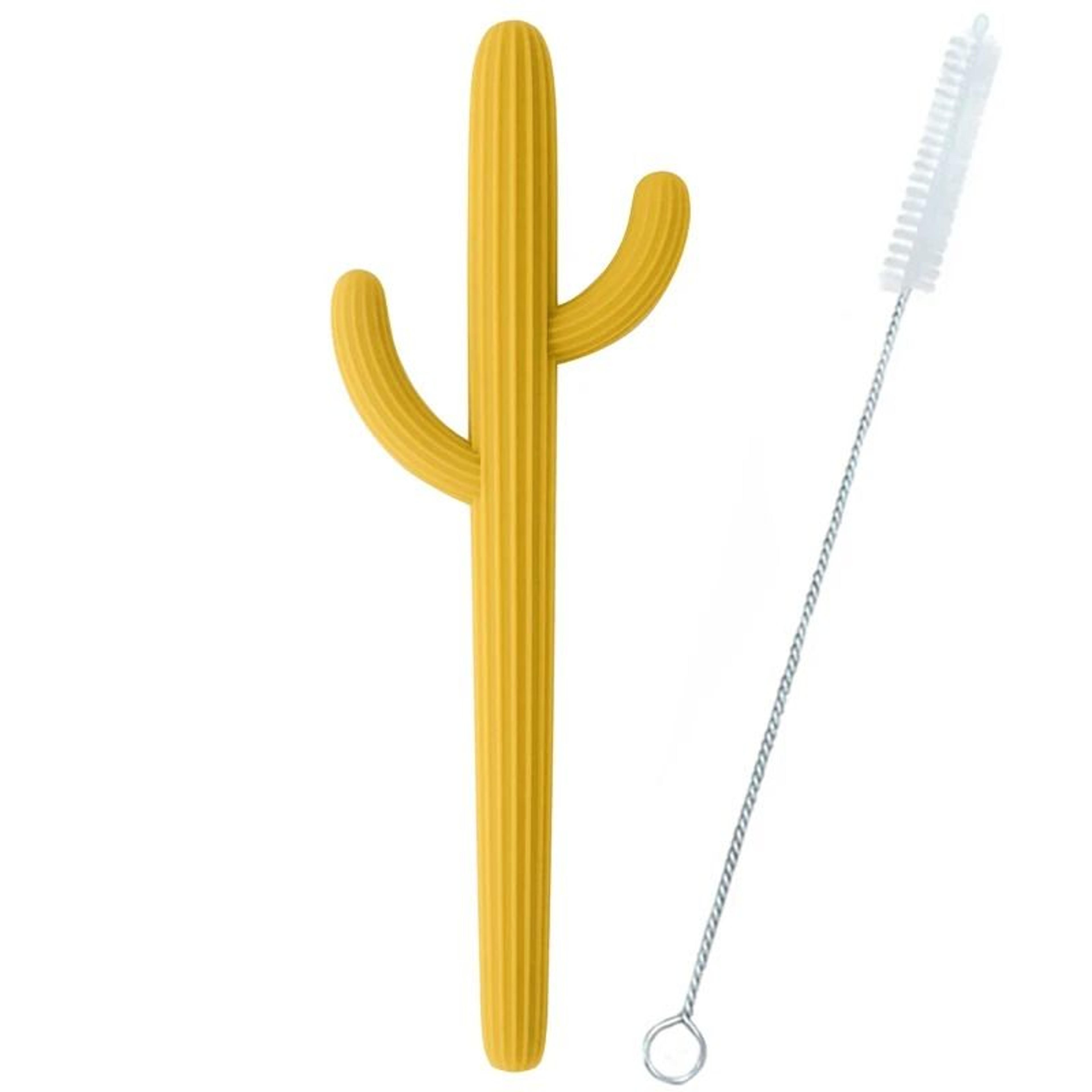 Silicone Cactus Teether Straw  BPAFree Fidget Toy  Infant Chewing Accessory 10