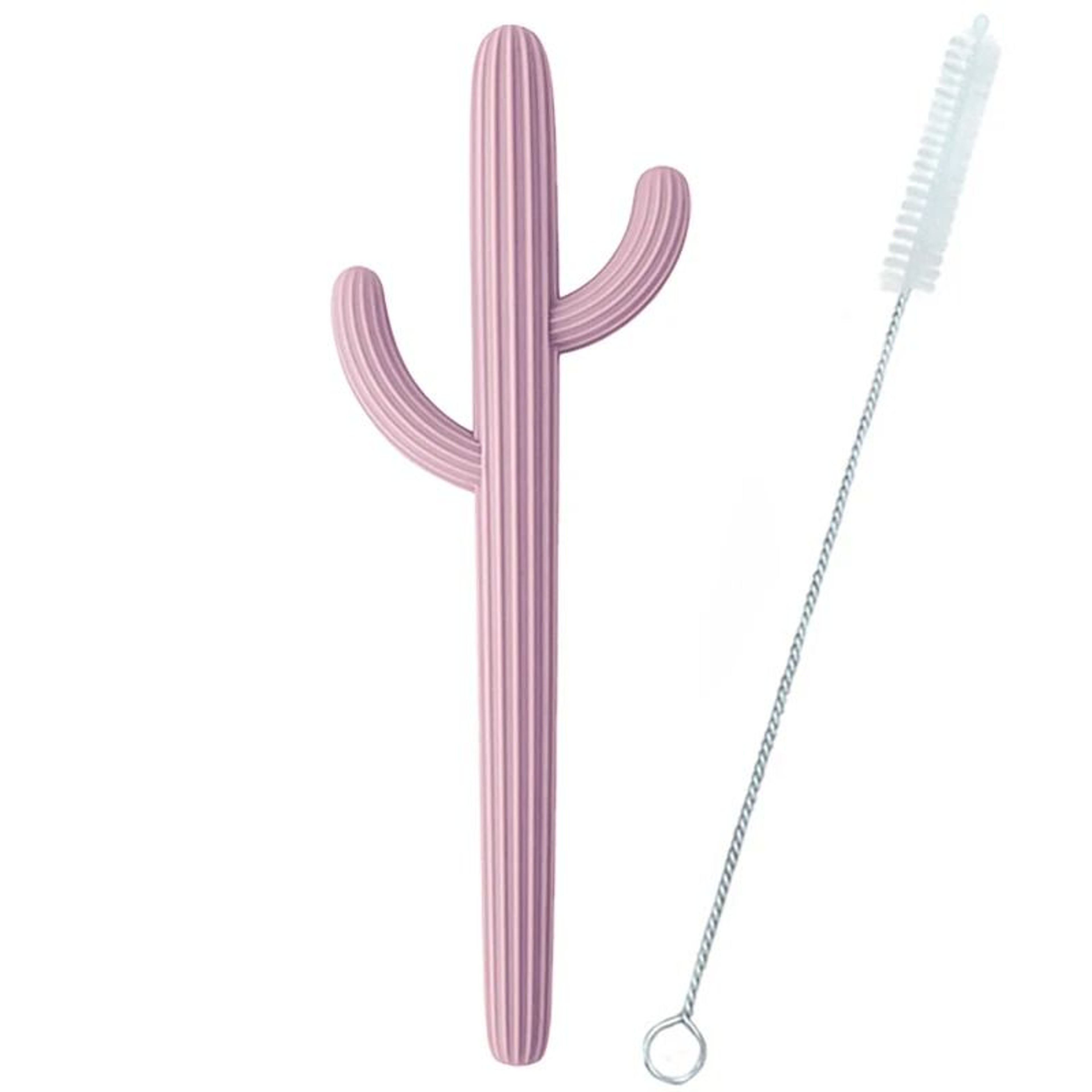 Silicone Cactus Teether Straw  BPAFree Fidget Toy  Infant Chewing Accessory 14