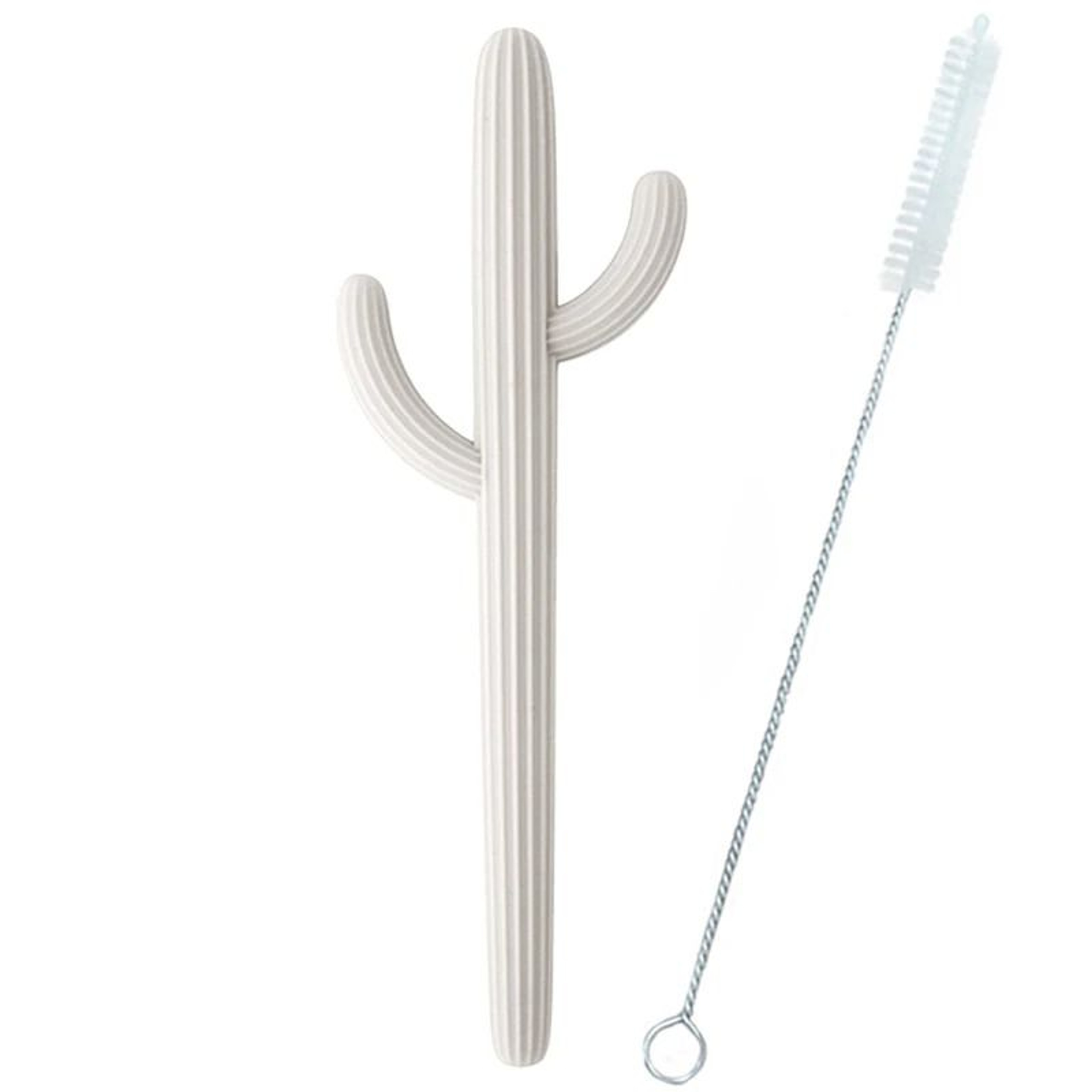 Silicone Cactus Teether Straw  BPAFree Fidget Toy  Infant Chewing Accessory 17