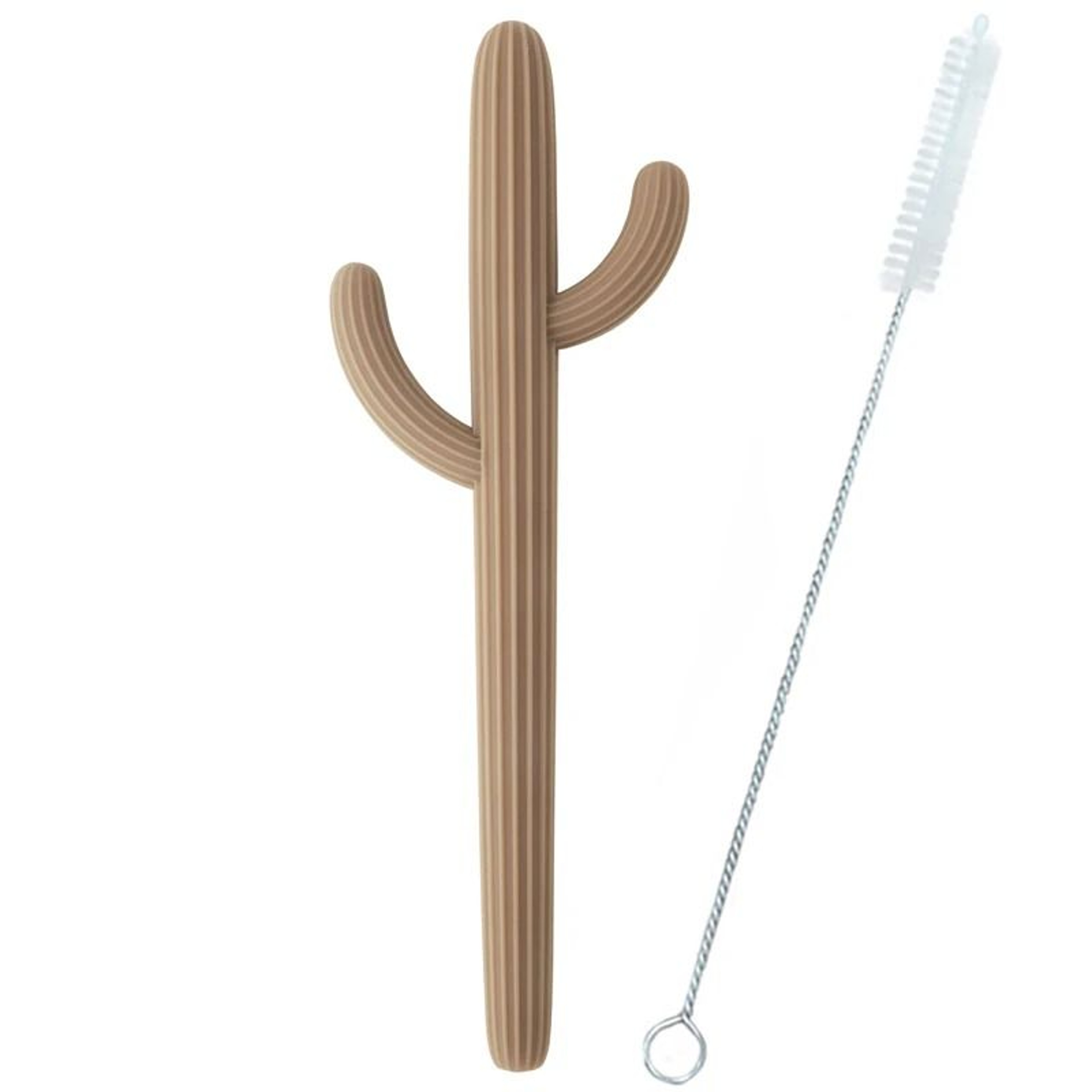Silicone Cactus Teether Straw  BPAFree Fidget Toy  Infant Chewing Accessory 7