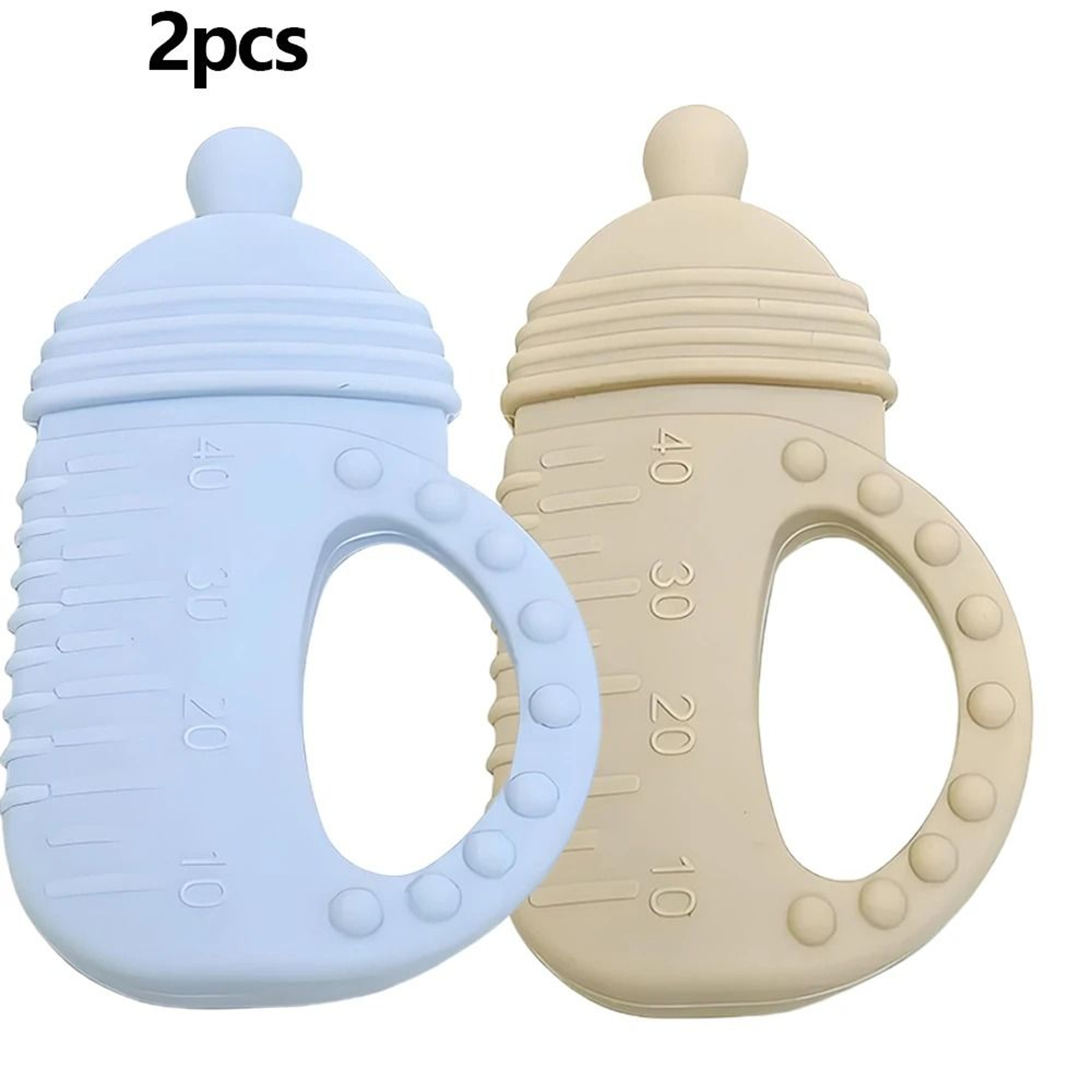 Silicone Baby Bottle Teether  FoodGrade Molar Toy With EasyGrip Handle 14