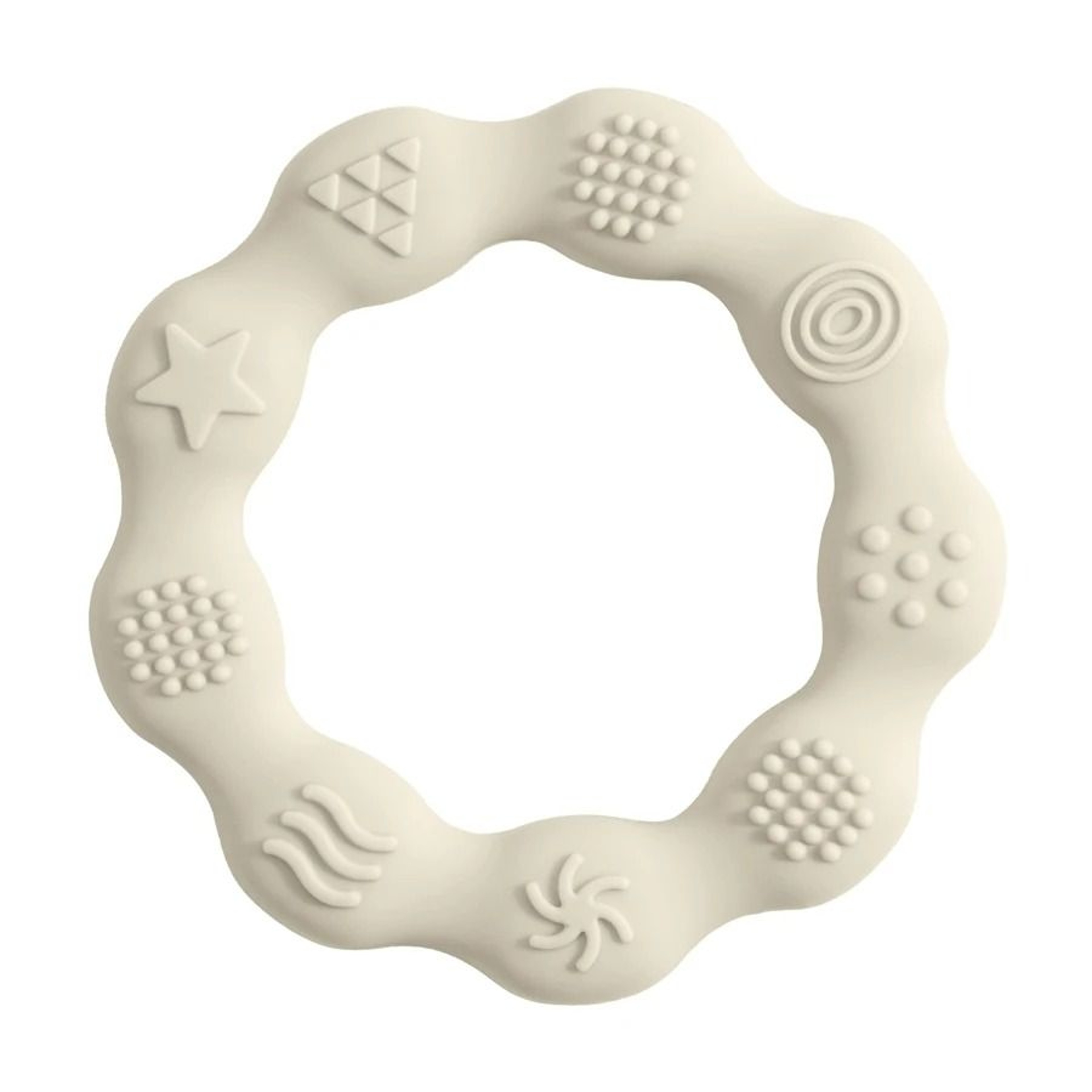 MultiTextured Silicone Teether Ring  Sensory Tactile Cognition  Molar Toy 10