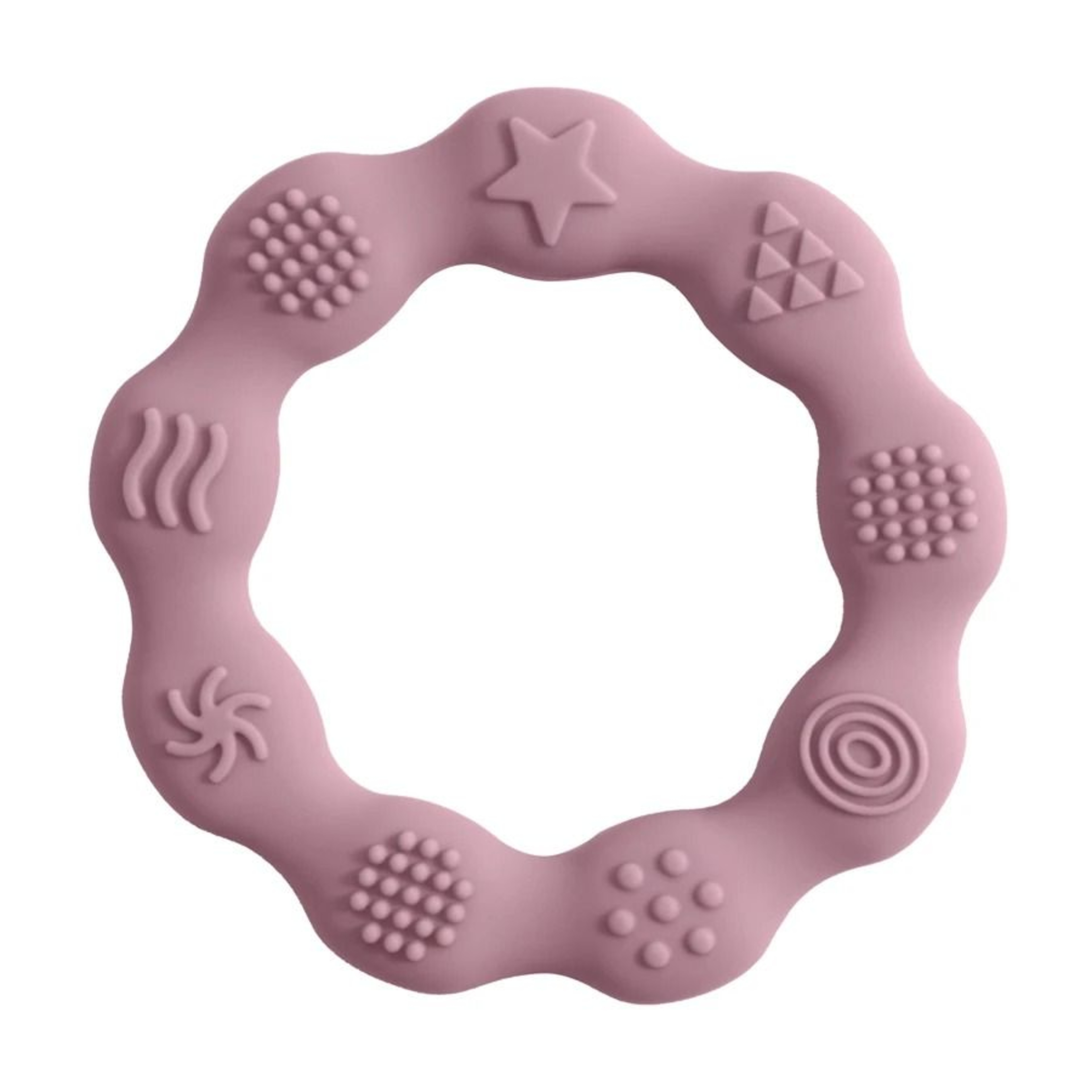 MultiTextured Silicone Teether Ring  Sensory Tactile Cognition  Molar Toy 7