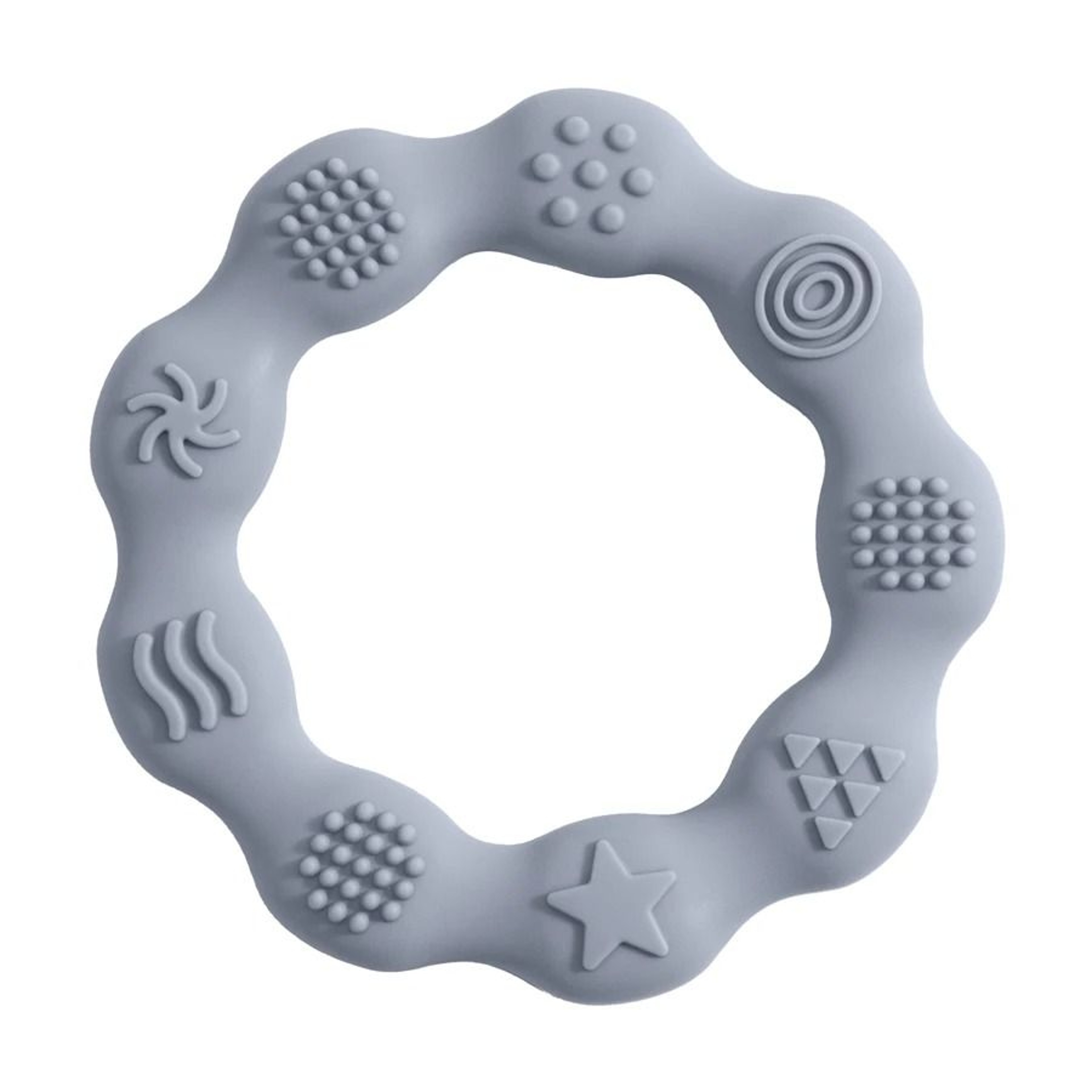MultiTextured Silicone Teether Ring  Sensory Tactile Cognition  Molar Toy 15