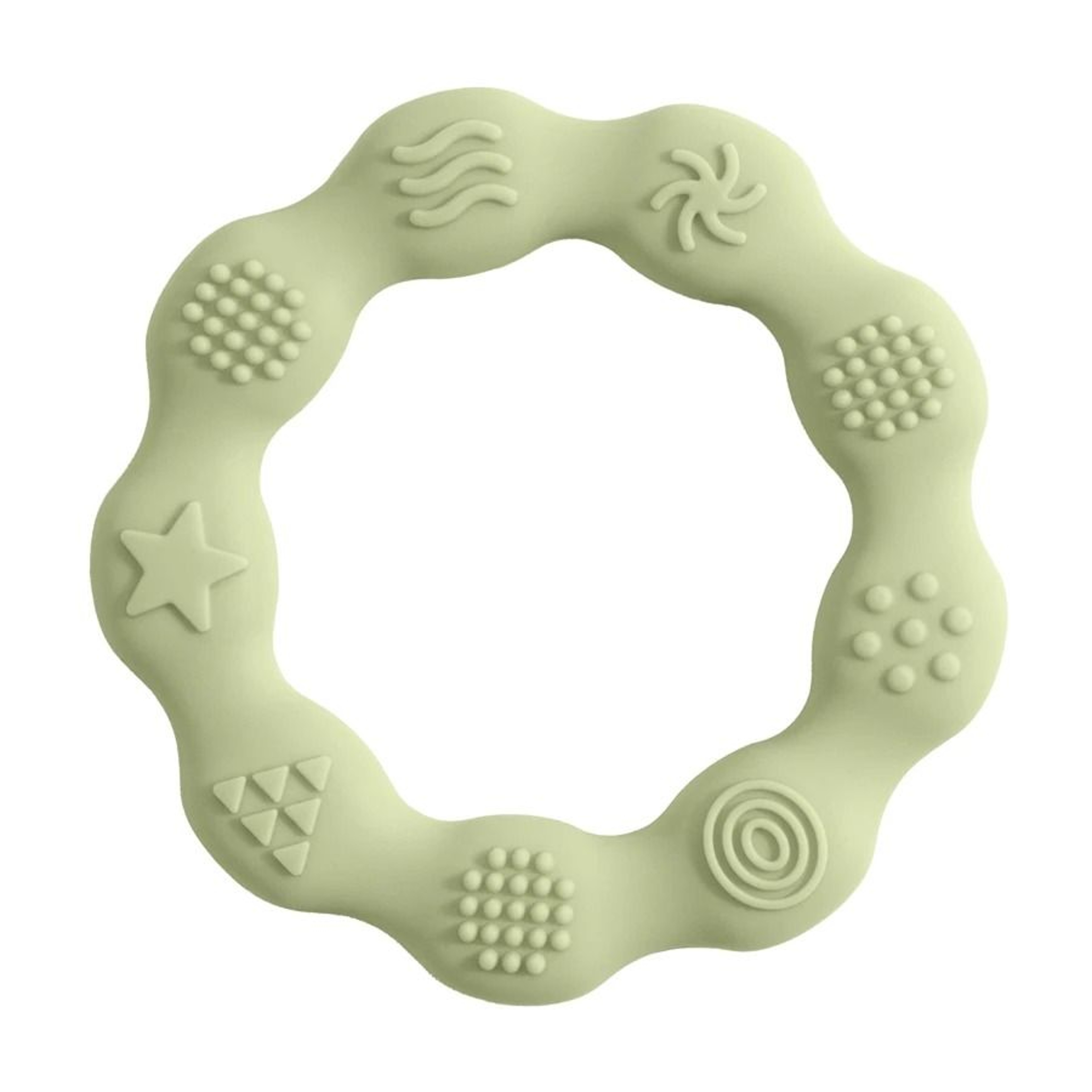 MultiTextured Silicone Teether Ring  Sensory Tactile Cognition  Molar Toy 16