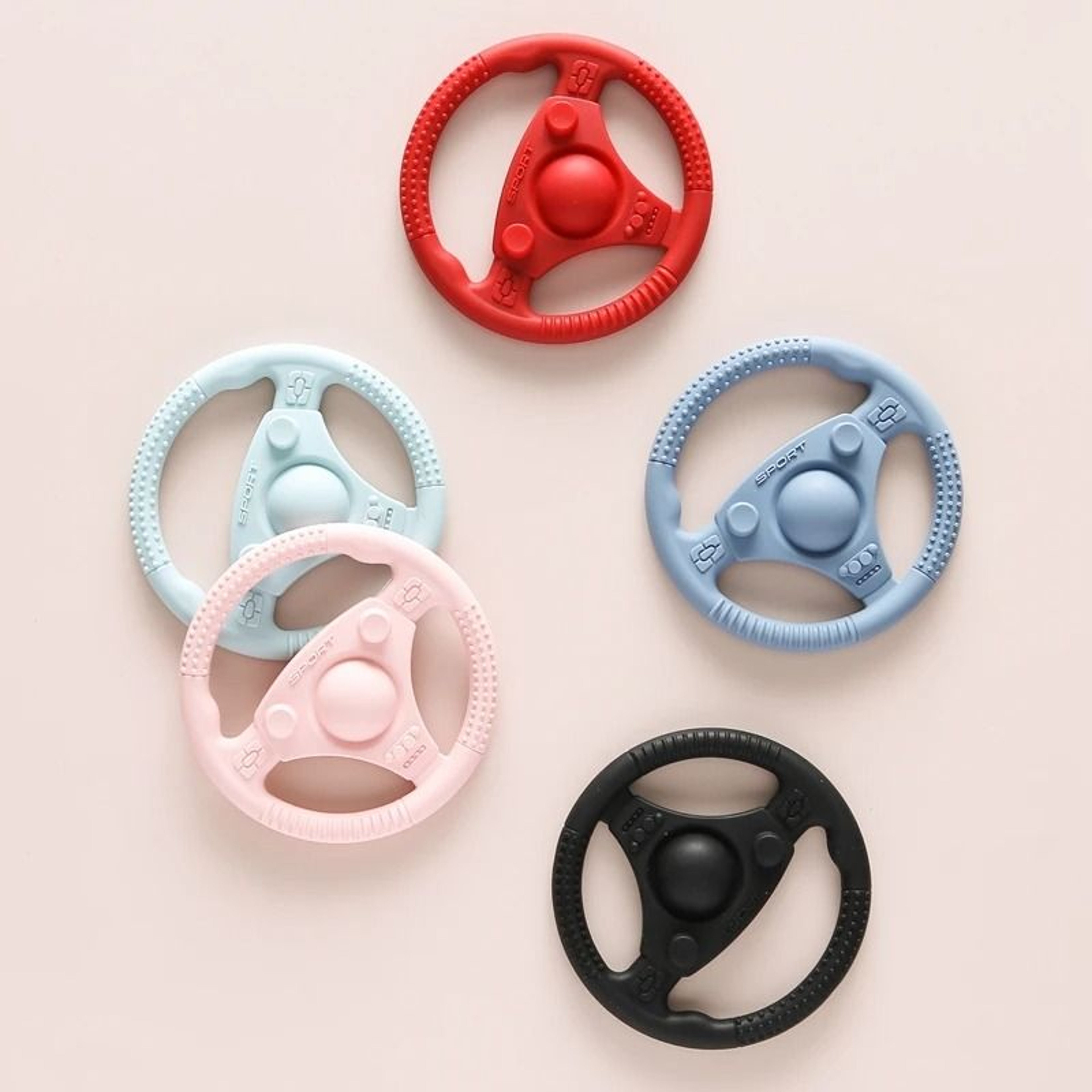 Steering Wheel Silicone Baby Teether  FoodGrade Sensory  Molar Toy 2